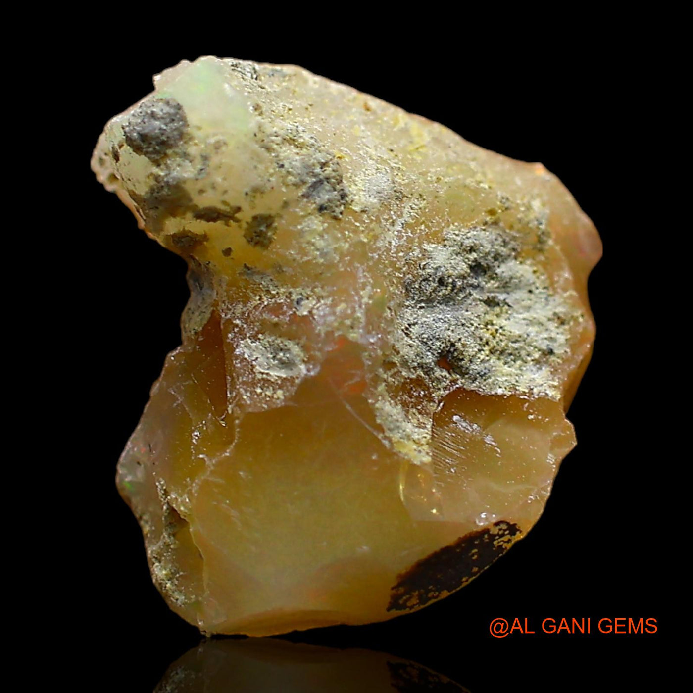 Natural Untreated Fire Opal Loose Gemstone Fancy Rough From Ethiopia 4.00 Cts 13x11x7 mm E-419