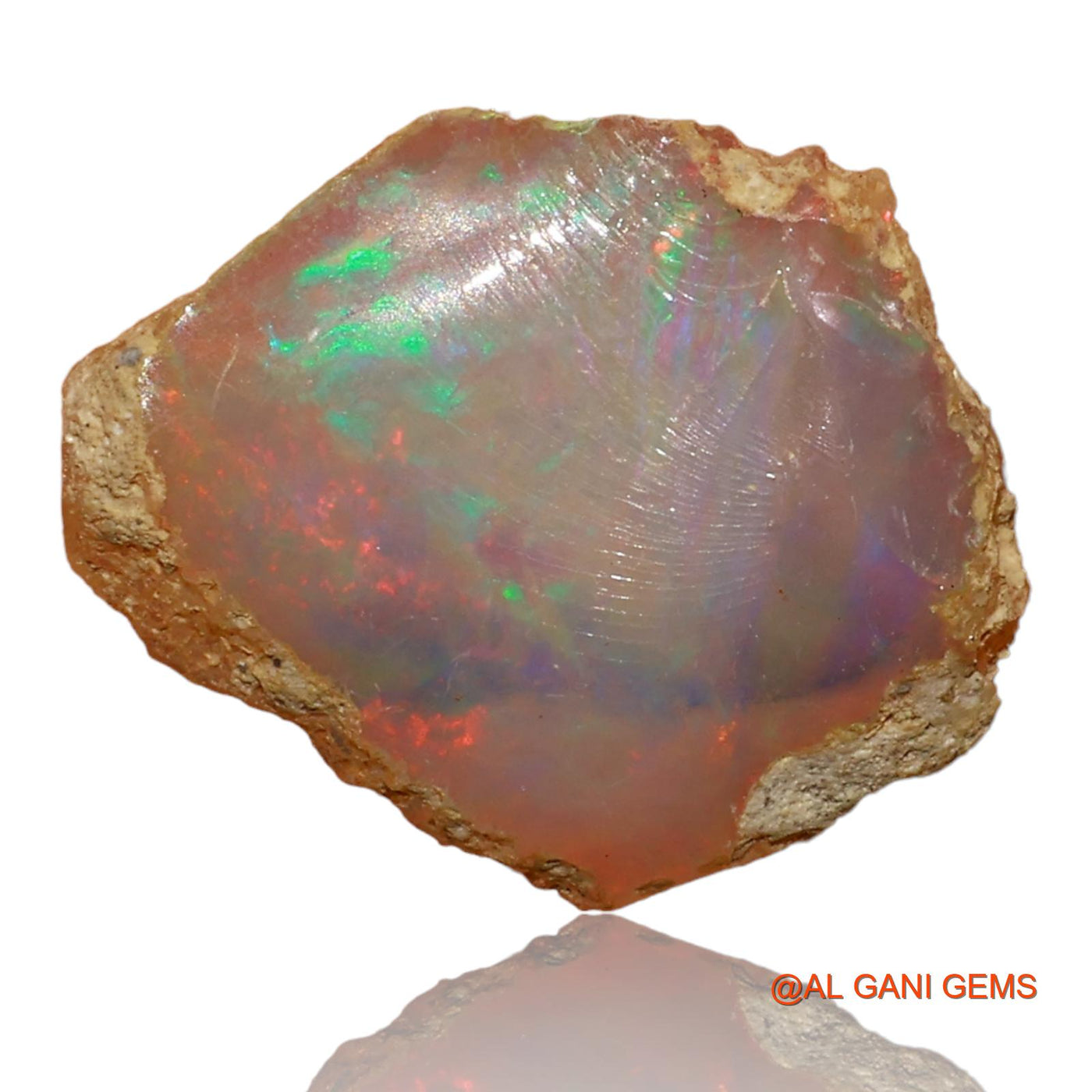 2.00 Cts Natural Ethiopian Fire Opal Loose Gemstone Fancy Rough 16x13x4 mm E-41