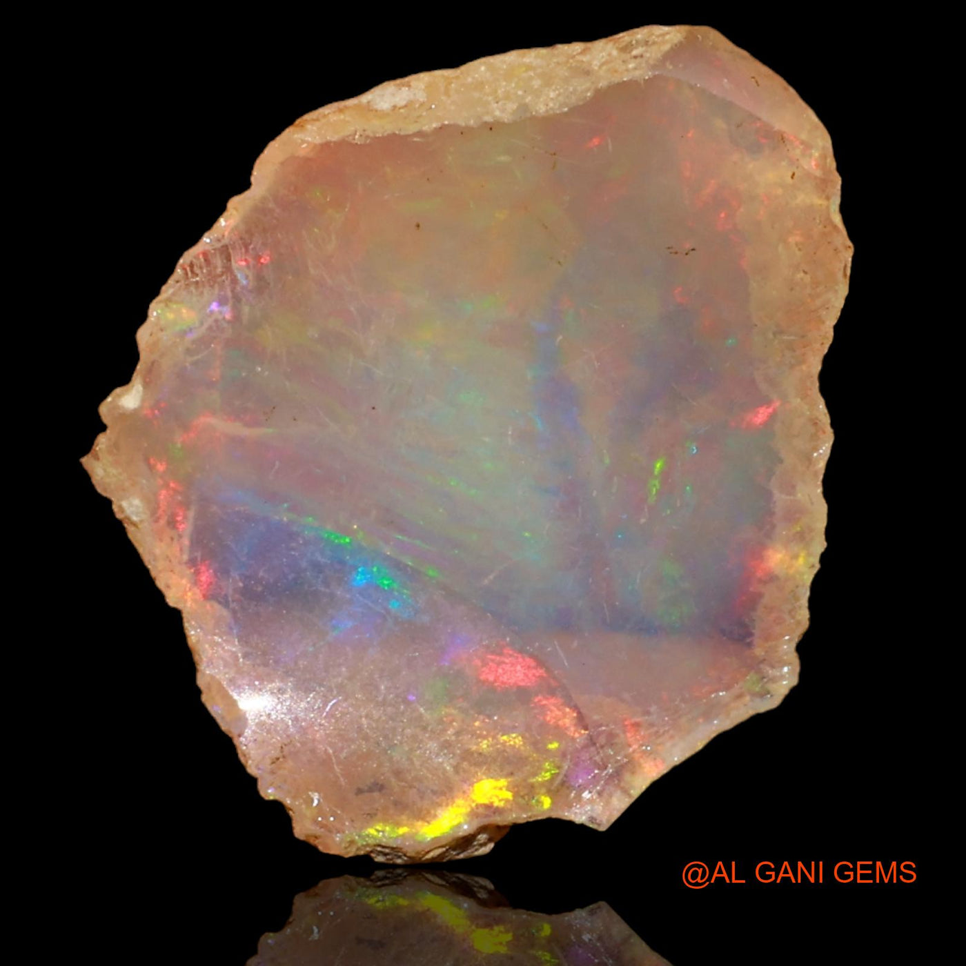 2.00 Cts Natural Ethiopian Fire Opal Loose Gemstone Fancy Rough 16x13x4 mm E-41