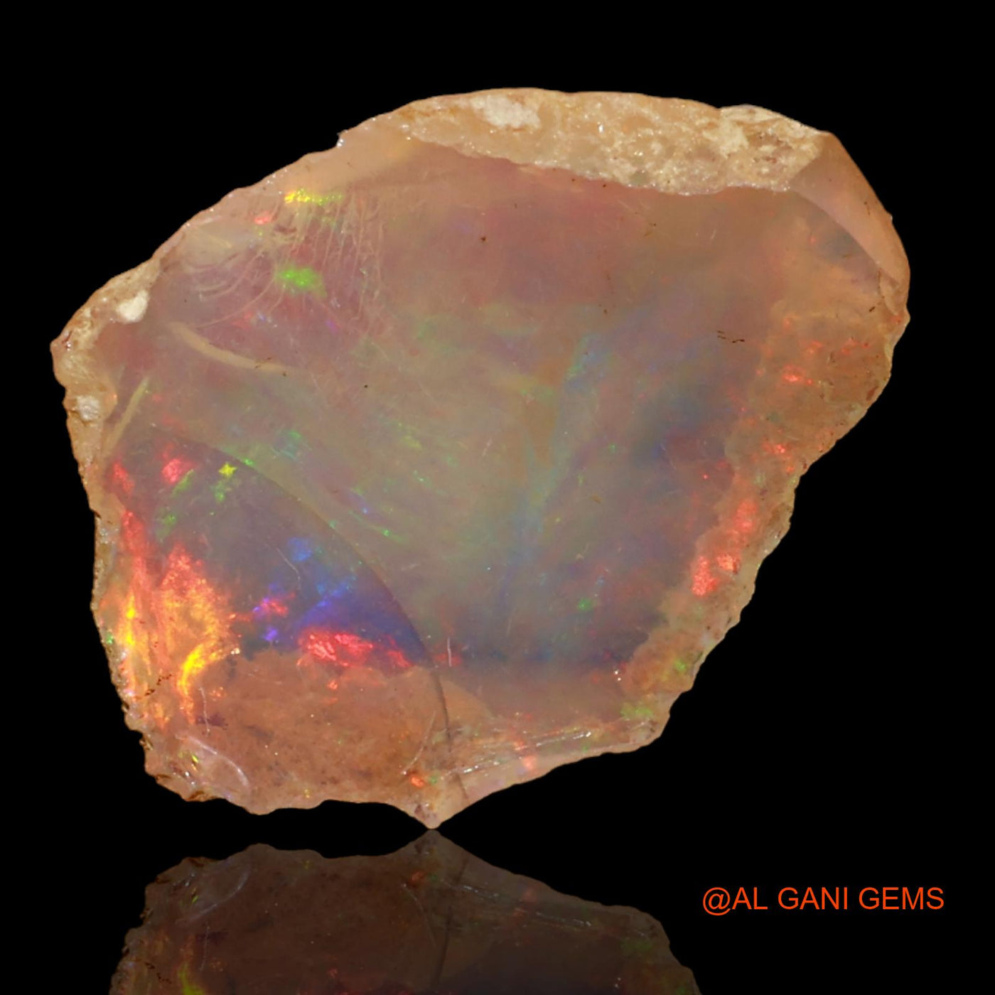 2.00 Cts Natural Ethiopian Fire Opal Loose Gemstone Fancy Rough 16x13x4 mm E-41