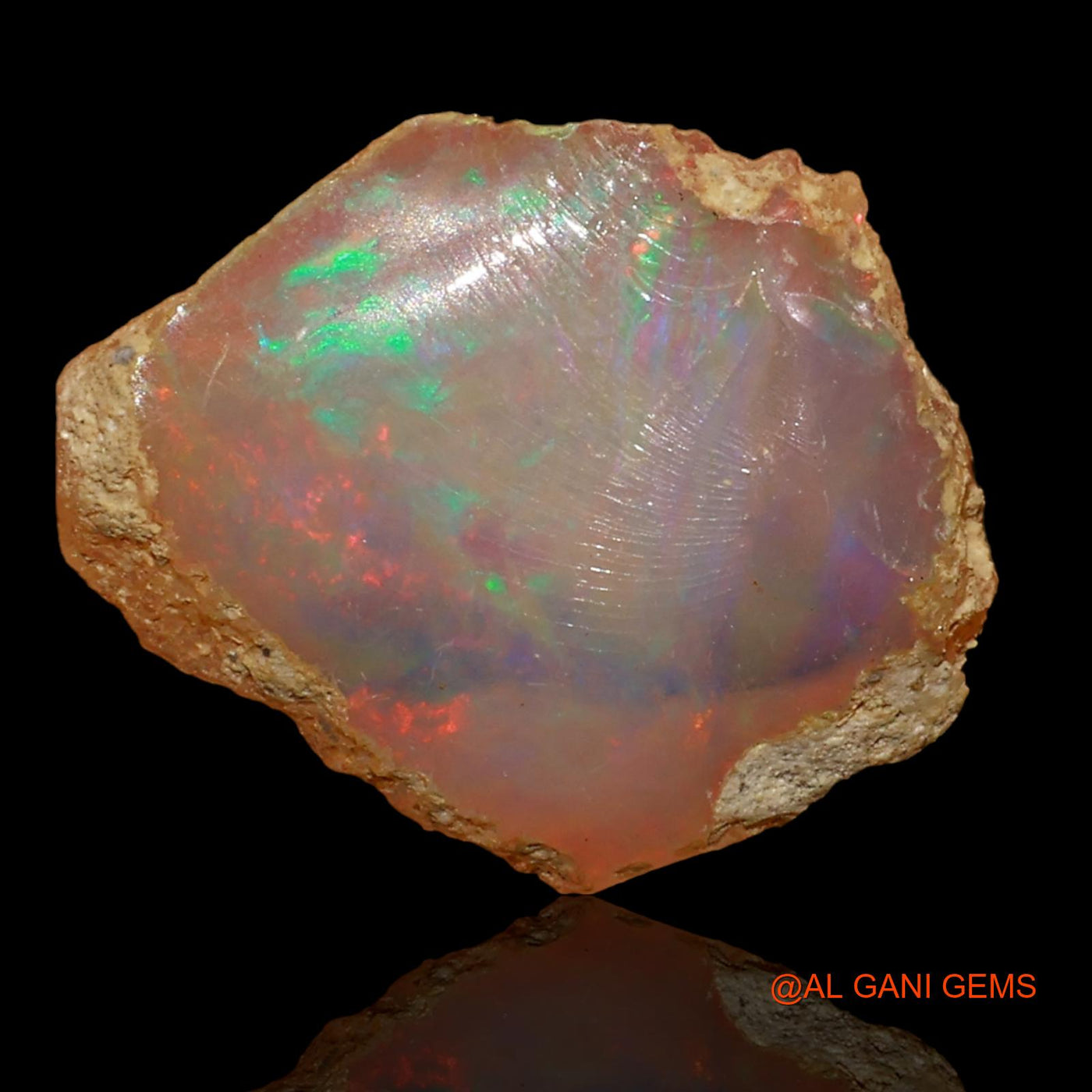 2.00 Cts Natural Ethiopian Fire Opal Loose Gemstone Fancy Rough 16x13x4 mm E-41