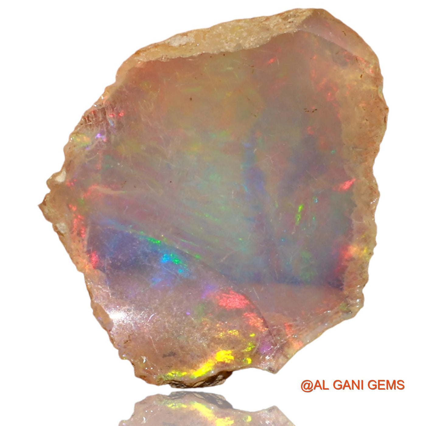 2.00 Cts Natural Ethiopian Fire Opal Loose Gemstone Fancy Rough 16x13x4 mm E-41
