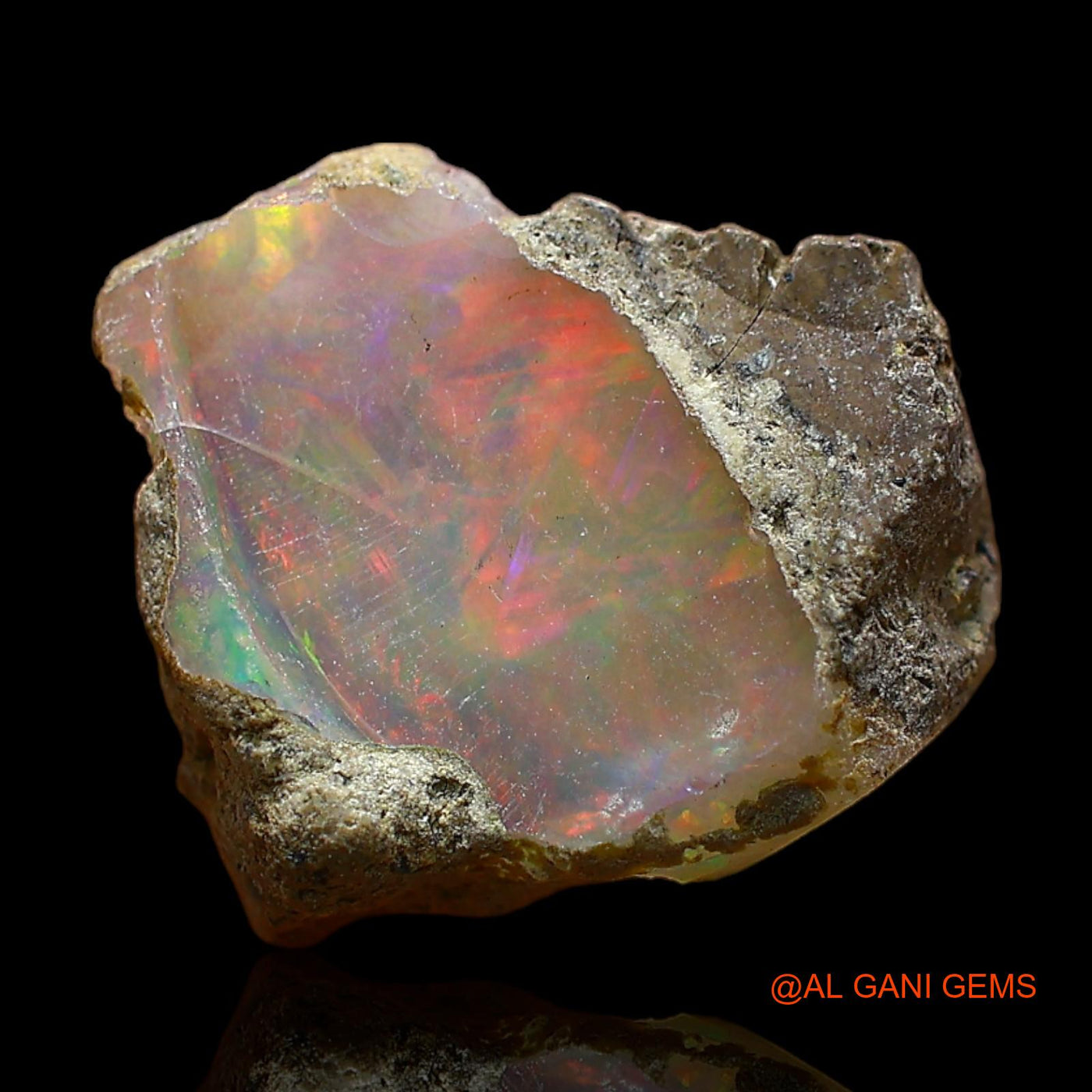 2.00 Cts Natural Ethiopian Fire Opal Loose Gemstone Fancy Rough 13x12x4 mm E-422