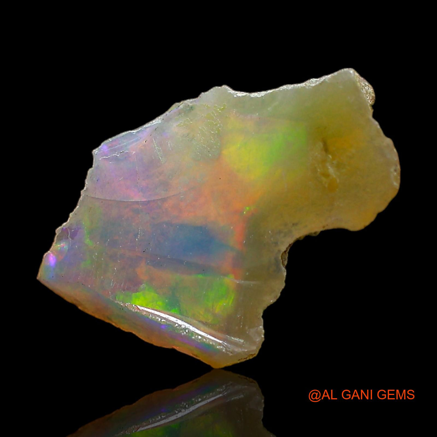2.00 Cts Natural Ethiopian Fire Opal Loose Gemstone Fancy Rough 15x10x5 mm E-424