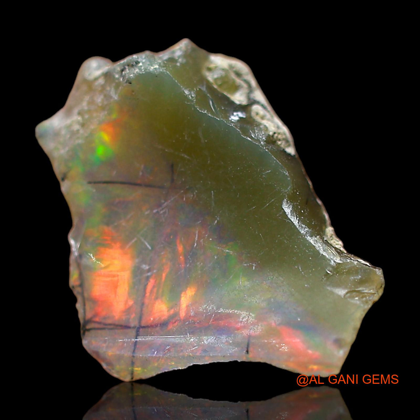 3.00 Cts Natural Ethiopian Fire Opal Loose Gemstone Fancy Rough 15x10x6 mm E-426