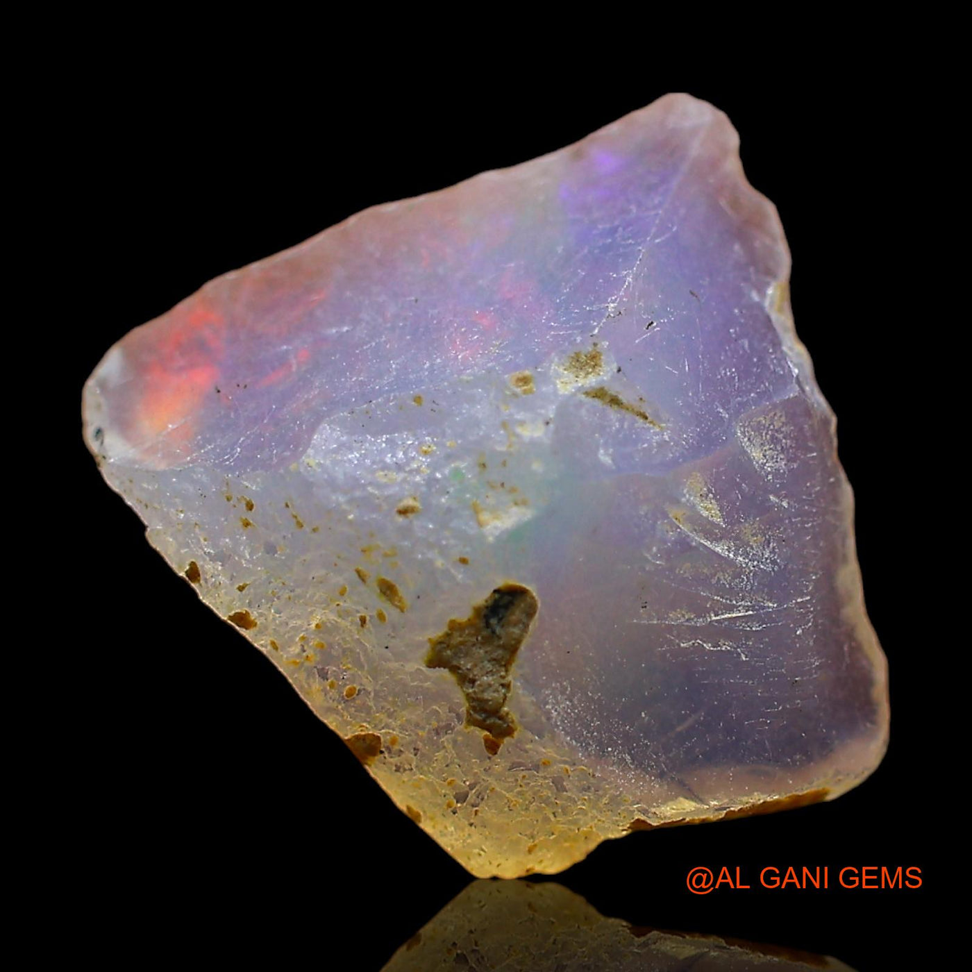 2.00 Cts Natural Ethiopian Fire Opal Loose Gemstone Fancy Rough 12x12x4 mm E-427