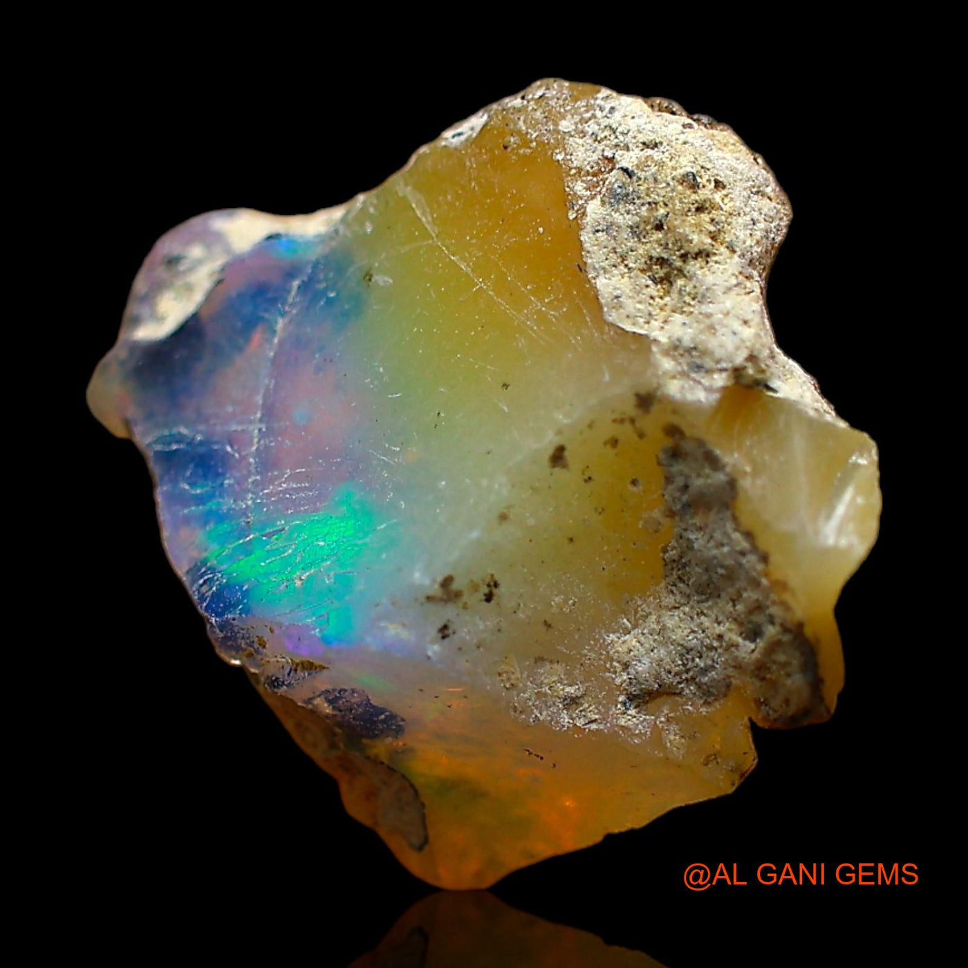 Natural Untreated Fire Opal Loose Gemstone Fancy Rough From Ethiopia 4.00 Cts 11x9x8 mm E-433