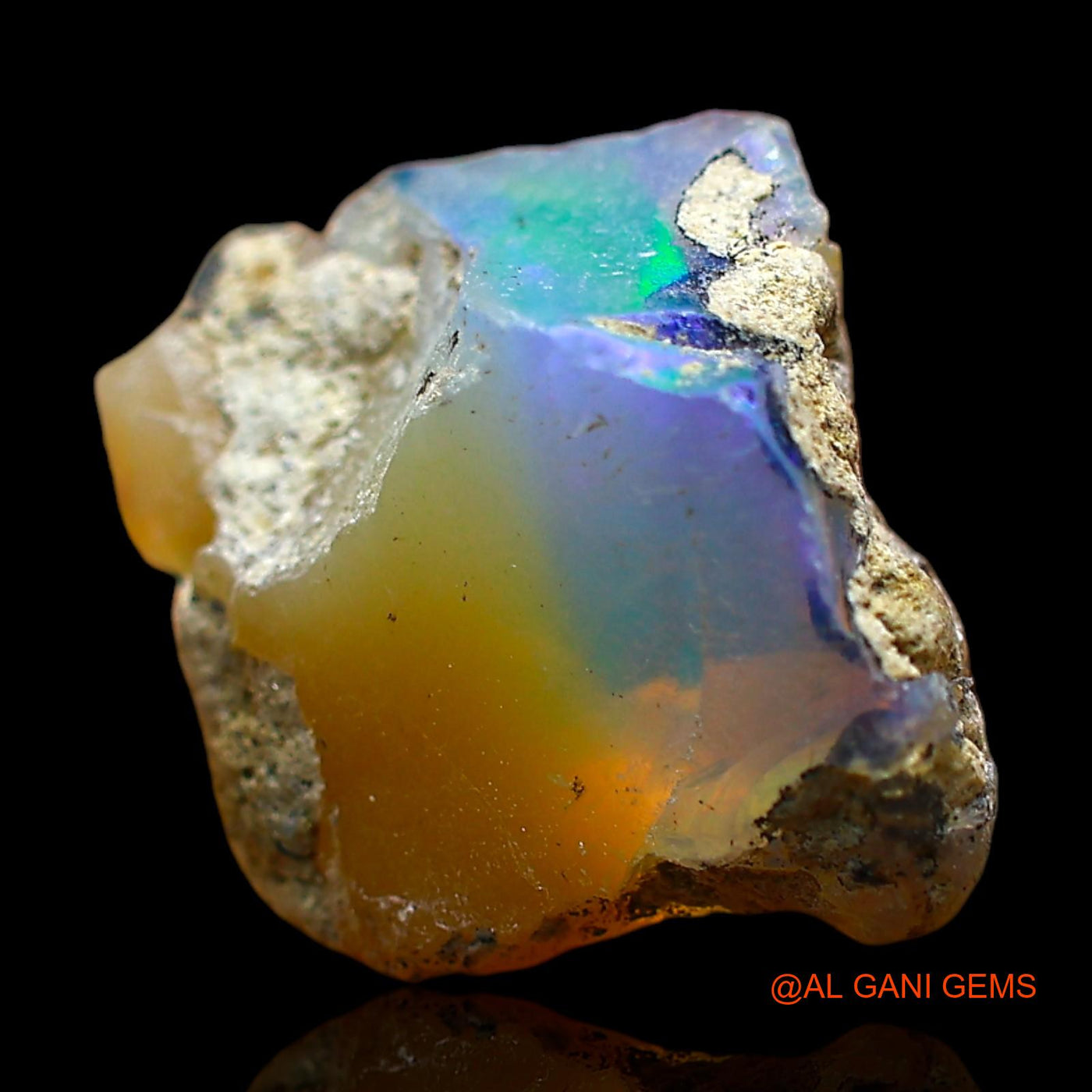 Natural Untreated Fire Opal Loose Gemstone Fancy Rough From Ethiopia 4.00 Cts 11x9x8 mm E-433