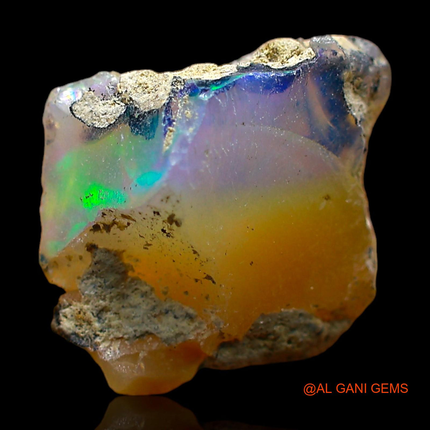 Natural Untreated Fire Opal Loose Gemstone Fancy Rough From Ethiopia 4.00 Cts 11x9x8 mm E-433