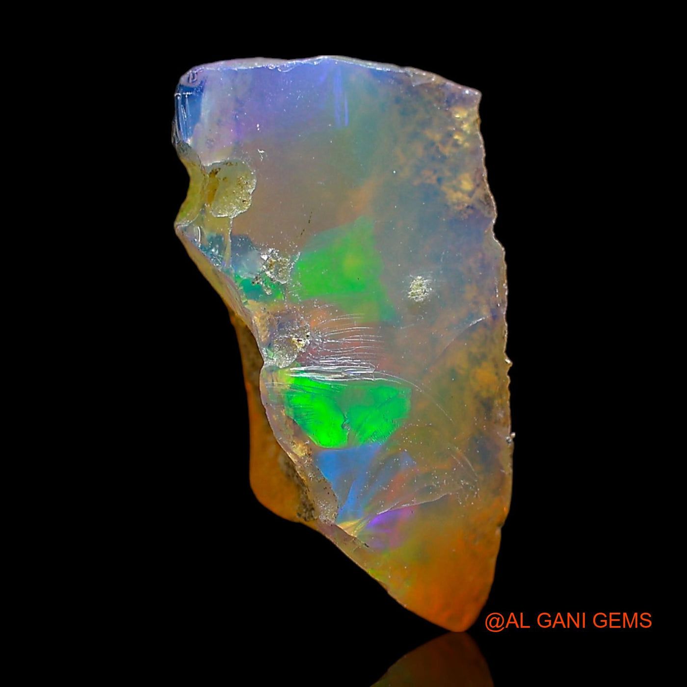 3.00 Cts Natural Ethiopian Fire Opal Loose Gemstone Fancy Rough 16x7x6 mm E-444