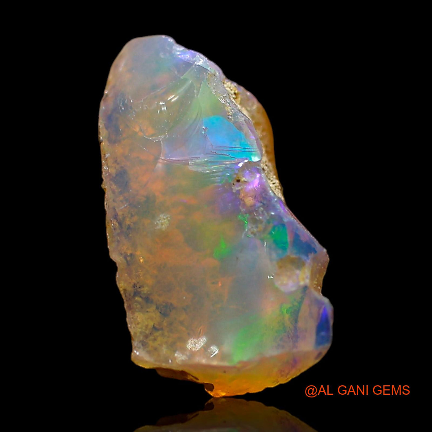 3.00 Cts Natural Ethiopian Fire Opal Loose Gemstone Fancy Rough 16x7x6 mm E-444