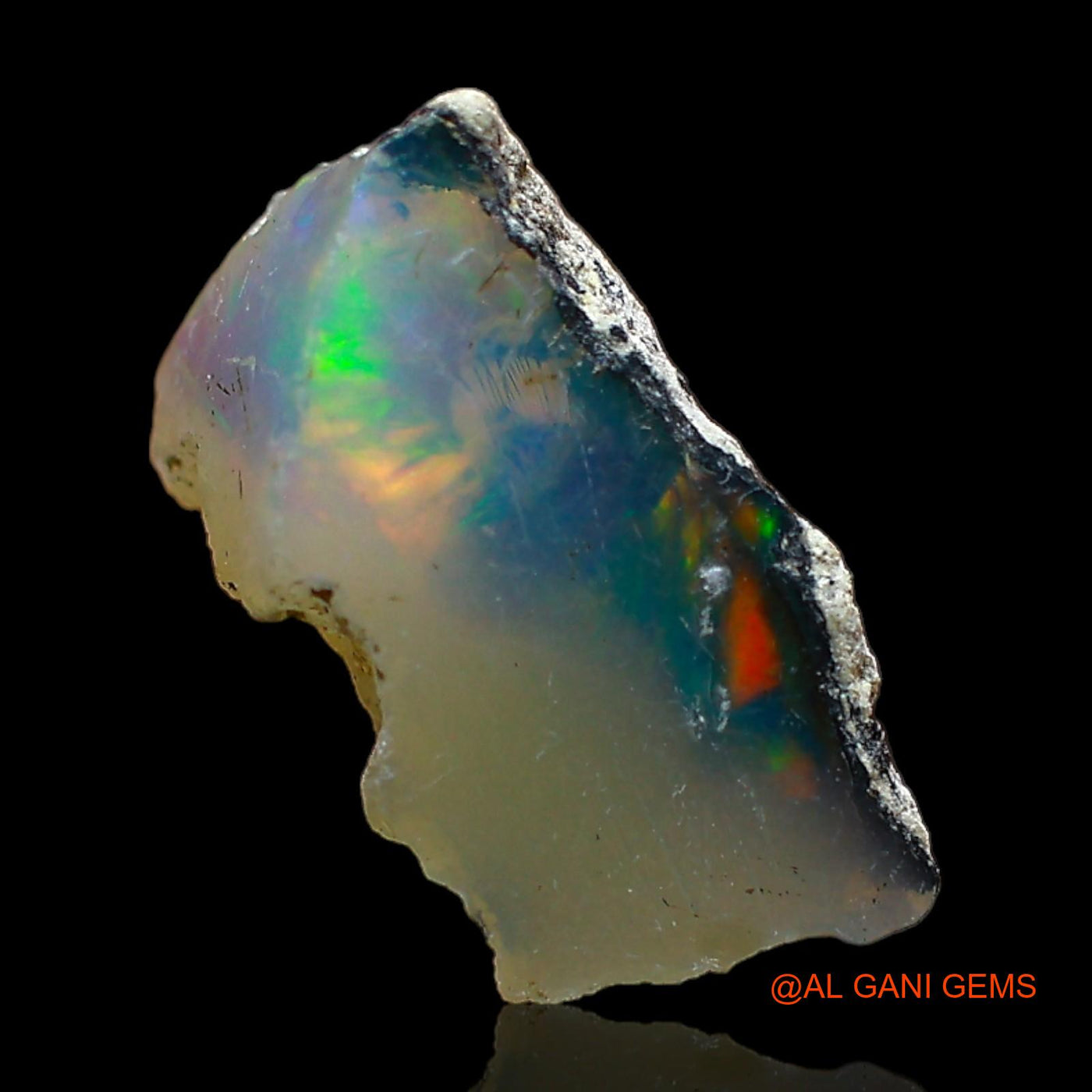2.00 Cts Natural Ethiopian Fire Opal Loose Gemstone Fancy Rough 14x7x5 mm E-453