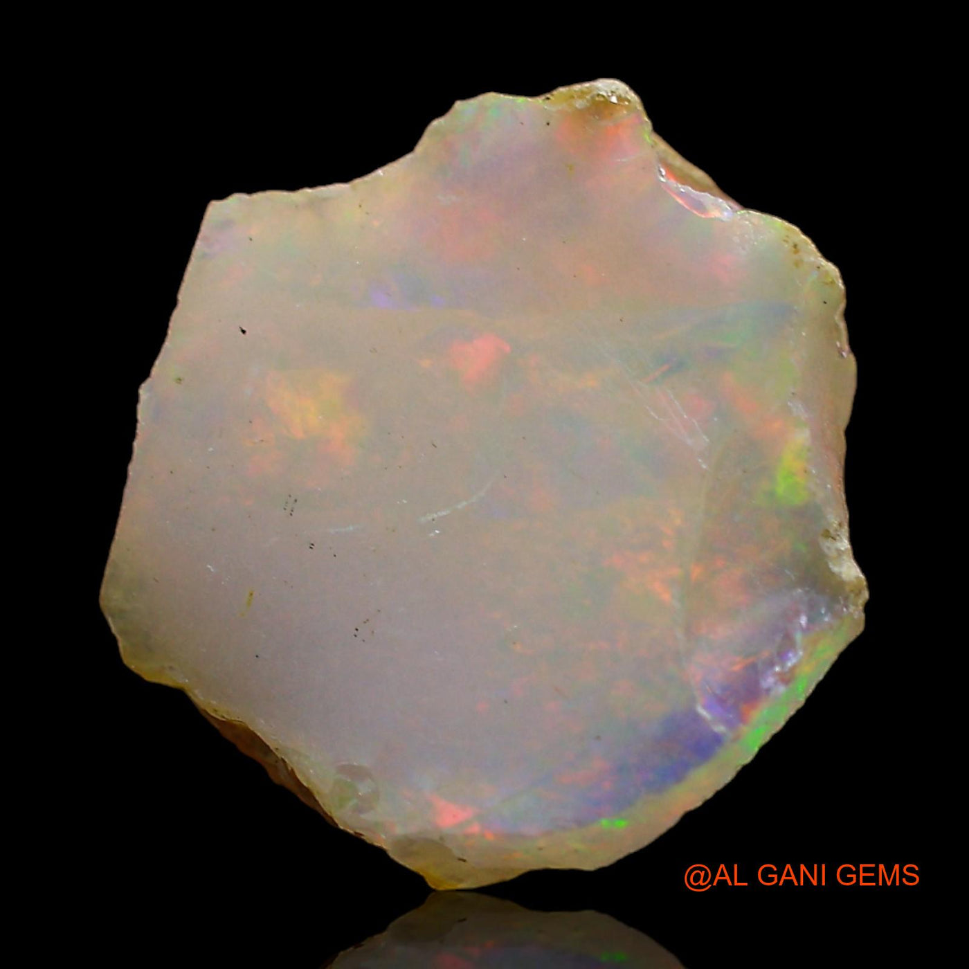 Natural Untreated Fire Opal Loose Gemstone Fancy Rough From Ethiopia 3.00 Cts 12x12x4 mm E-459