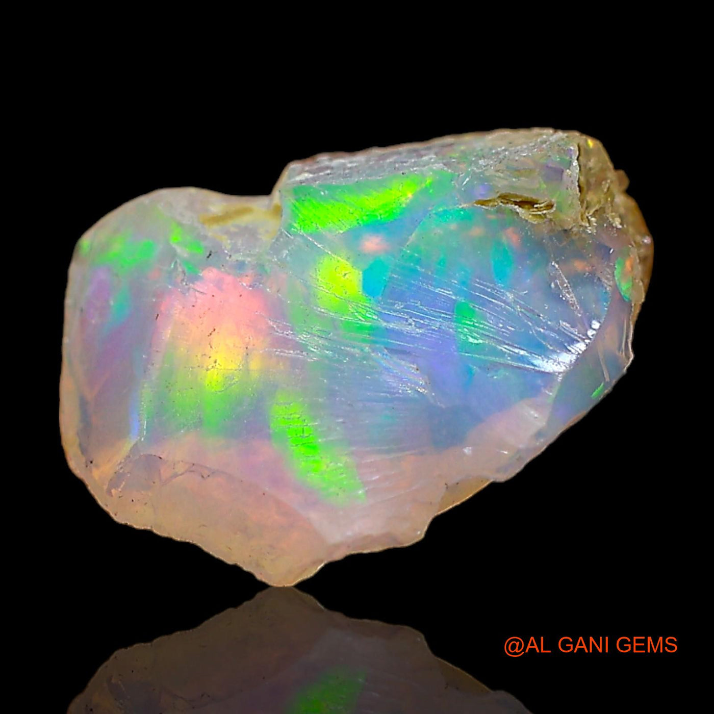 Natural Untreated Fire Opal Loose Gemstone Fancy Rough From Ethiopia 2.00 Cts 12x9x4 mm E-462