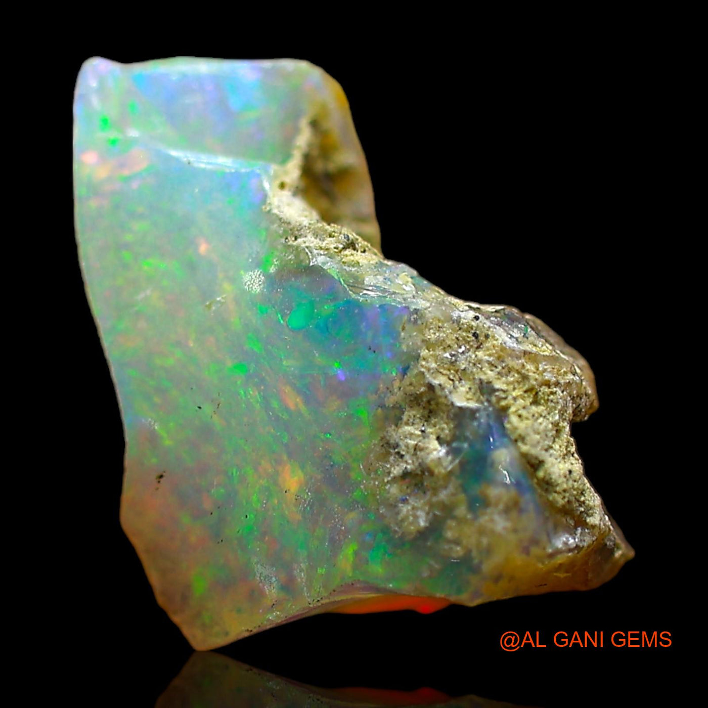 Natural Fire Opal Gemstone 2.00 Cts Loose Fancy Rough From Ethiopia 10x8x5 mm E-466