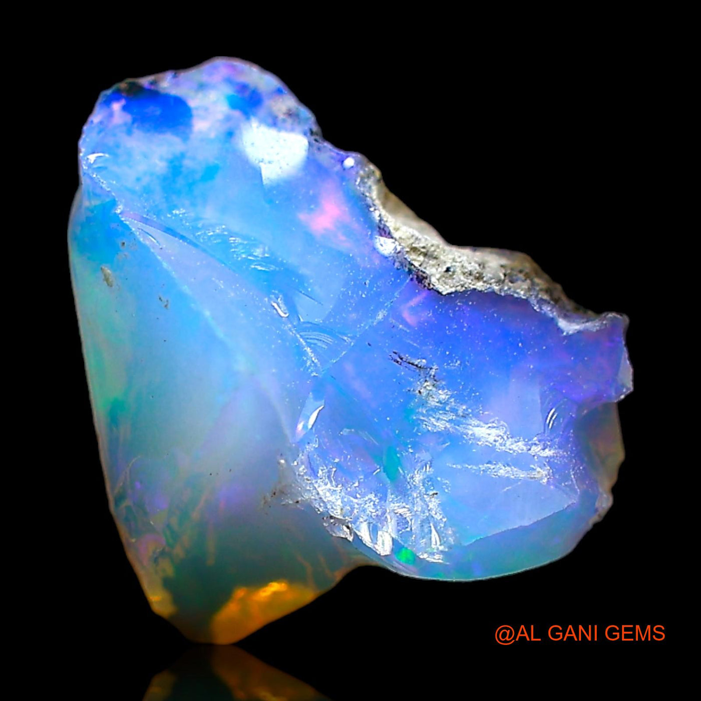 Natural Fire Opal Gemstone 3.00 Cts Loose Fancy Rough From Ethiopia 11x10x8 mm E-472
