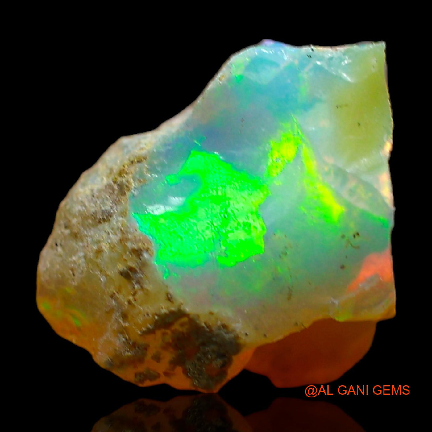 Natural Untreated Fire Opal Loose Gemstone Fancy Rough From Ethiopia 3.00 Cts 10x10x8 mm E-475