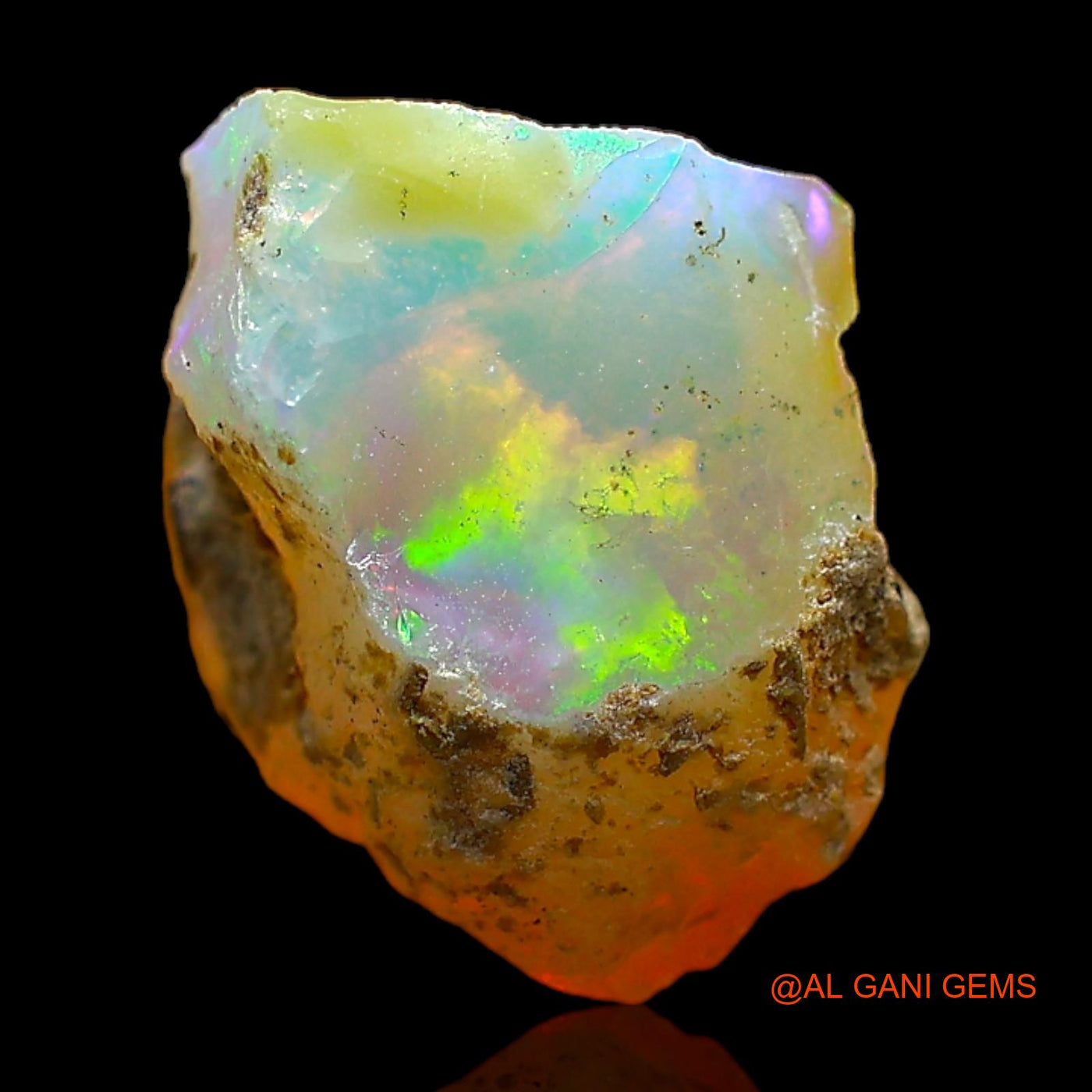 Natural Untreated Fire Opal Loose Gemstone Fancy Rough From Ethiopia 3.00 Cts 10x10x8 mm E-475