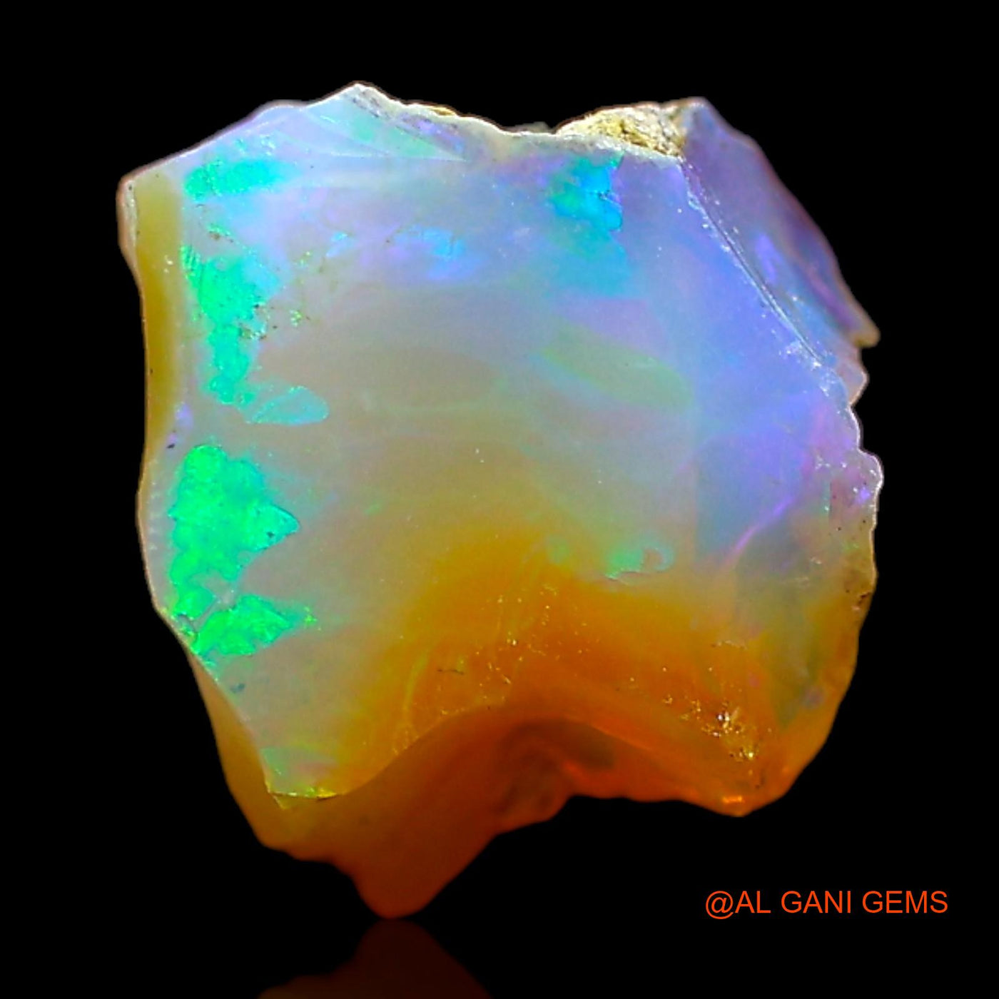 Natural Untreated Fire Opal Loose Gemstone Fancy Rough From Ethiopia 3.00 Cts 10x10x8 mm E-475