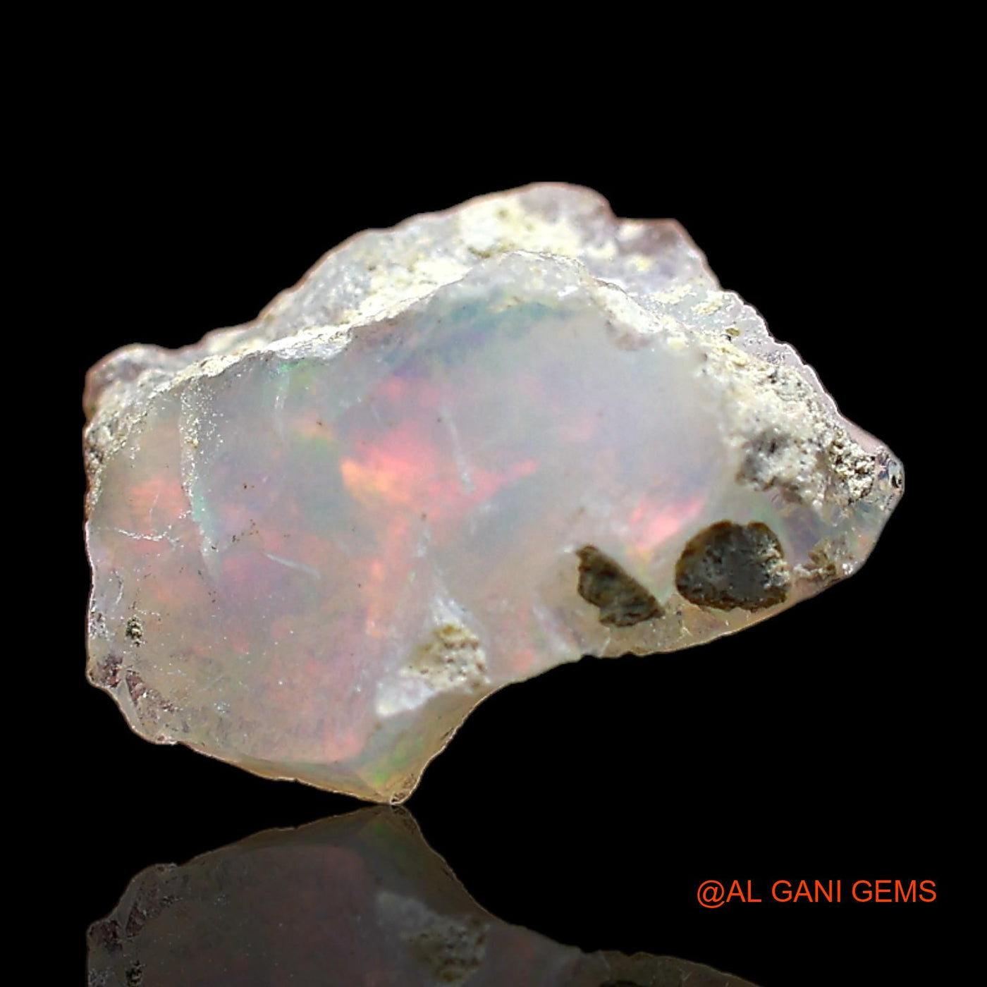 Natural Fire Opal Gemstone 2.00 Cts Loose Fancy Rough From Ethiopia 12x9x6 mm E-479