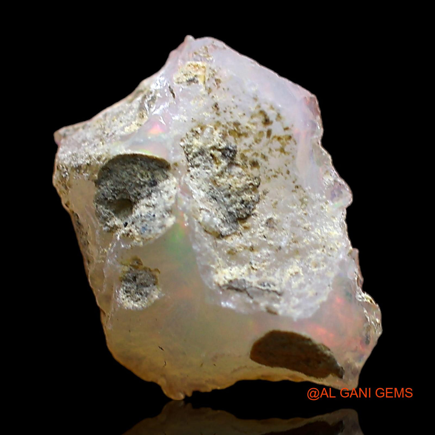 Natural Fire Opal Gemstone 2.00 Cts Loose Fancy Rough From Ethiopia 12x9x6 mm E-479