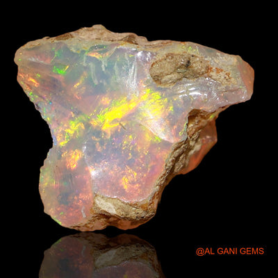 Natural Fire Opal Gemstone 4.00 Cts Loose Fancy Rough From Ethiopia 14x12x7 mm E-47