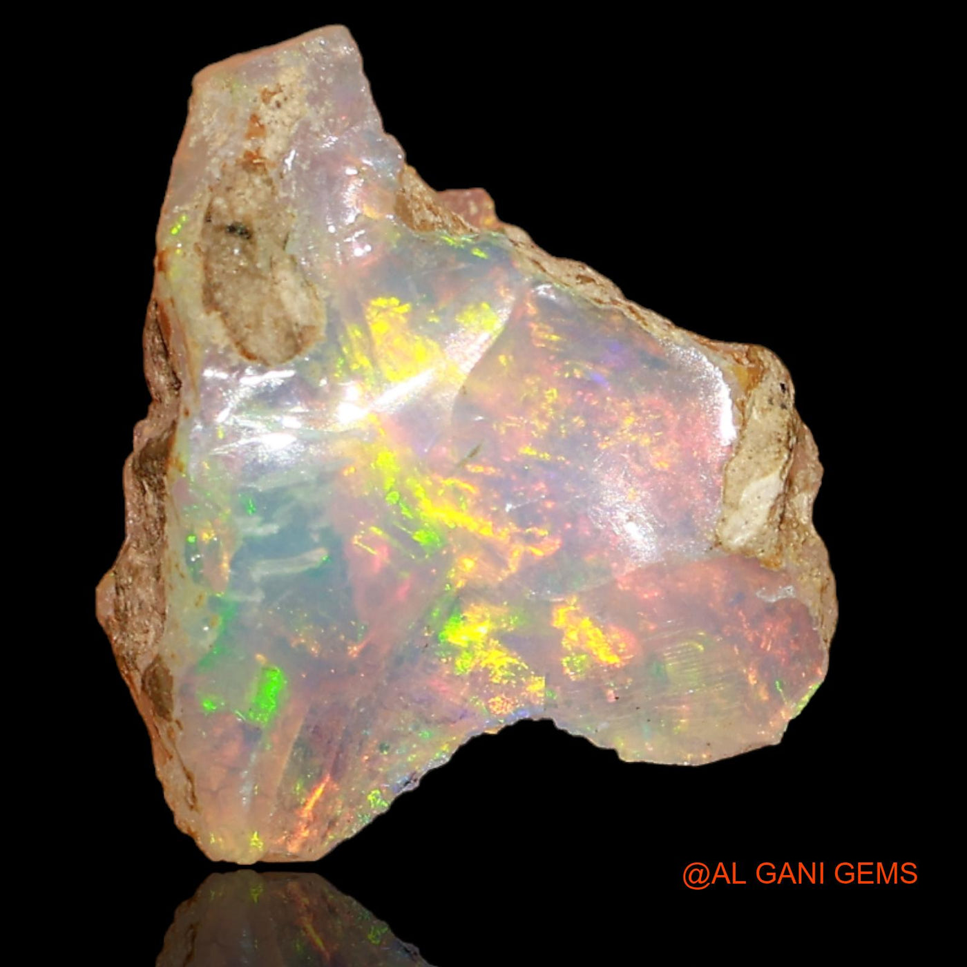 Natural Fire Opal Gemstone 4.00 Cts Loose Fancy Rough From Ethiopia 14x12x7 mm E-47