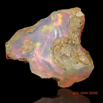Natural Fire Opal Gemstone 4.00 Cts Loose Fancy Rough From Ethiopia 14x12x7 mm E-47