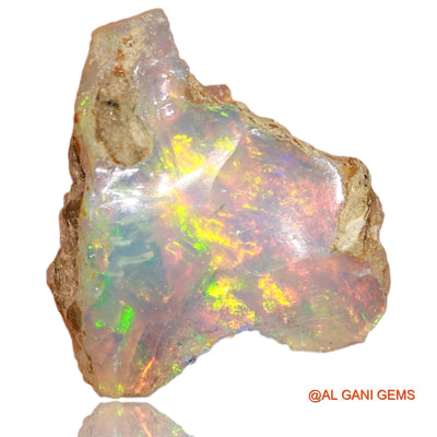 Natural Fire Opal Gemstone 4.00 Cts Loose Fancy Rough From Ethiopia 14x12x7 mm E-47