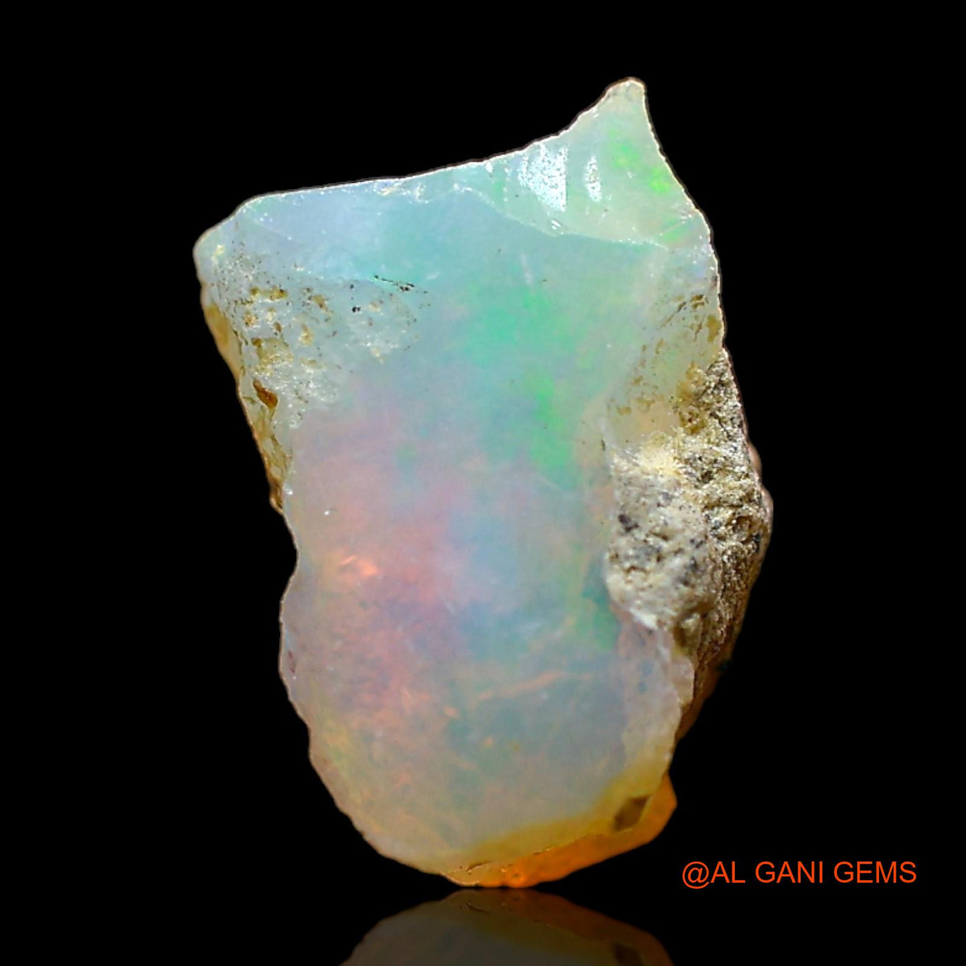 Natural Fire Opal Gemstone 2.00 Cts Loose Fancy Rough From Ethiopia 10x8x6 mm E-480