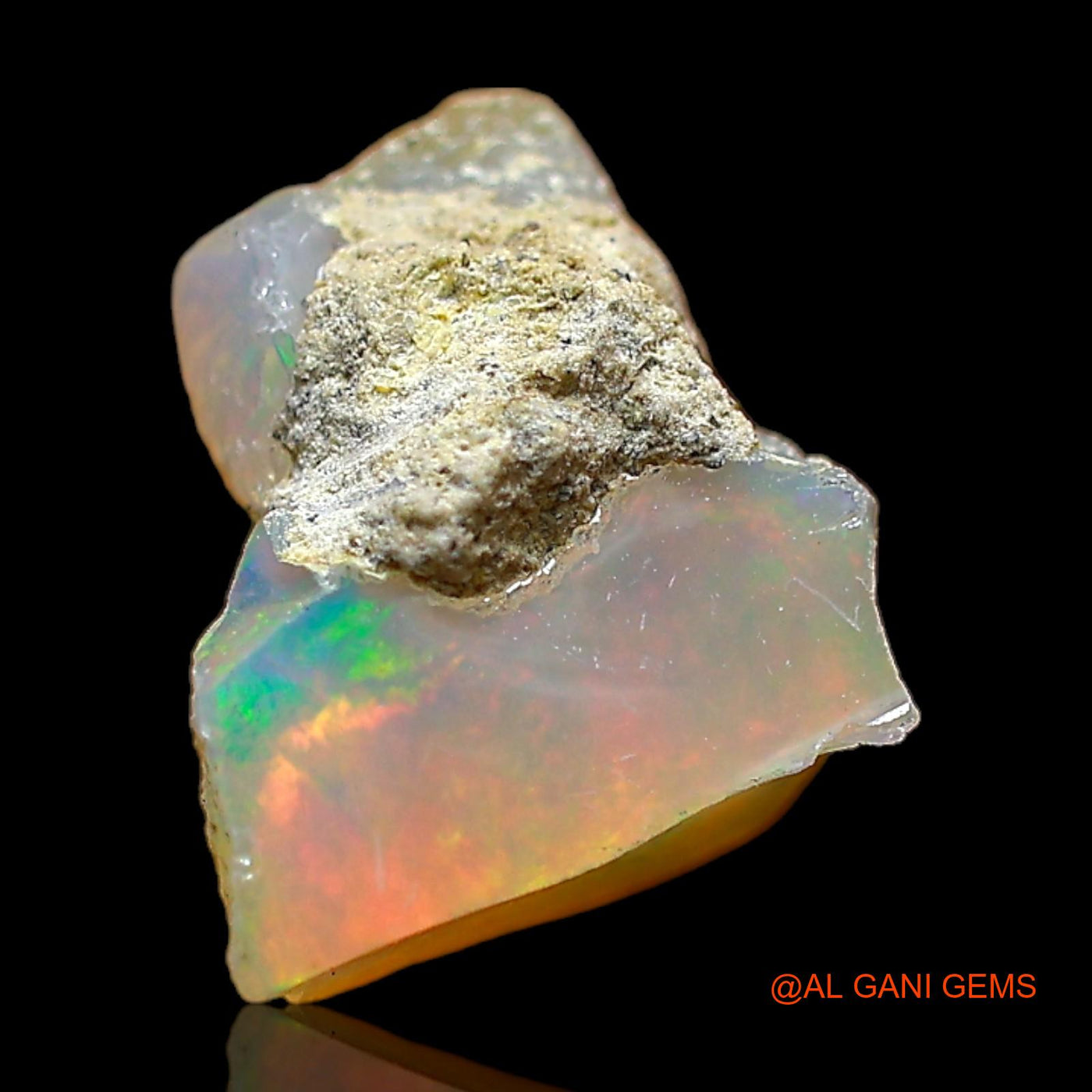Natural Fire Opal Gemstone 2.00 Cts Loose Fancy Rough From Ethiopia 10x8x6 mm E-480