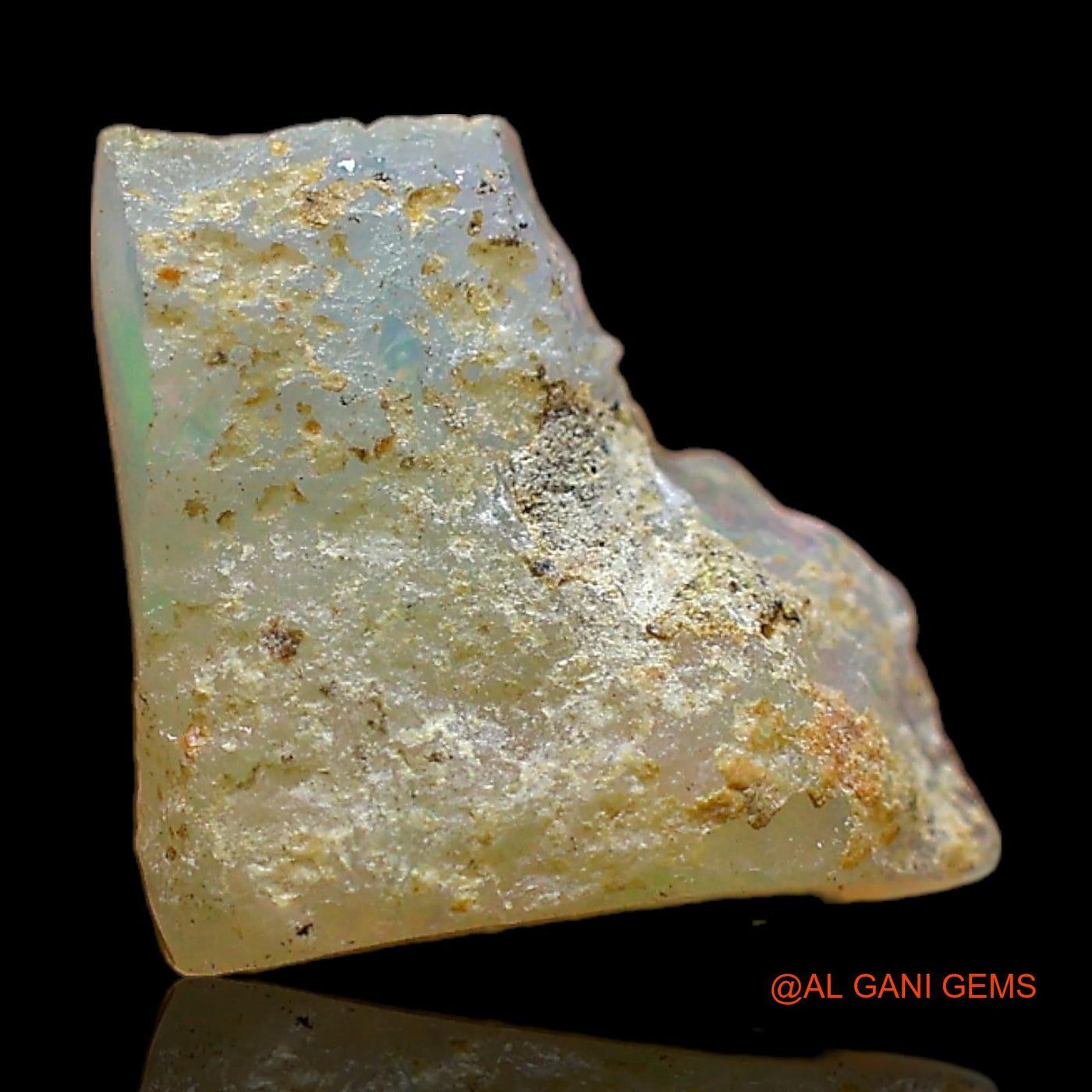 Natural Fire Opal Gemstone 2.00 Cts Loose Fancy Rough From Ethiopia 10x8x6 mm E-480