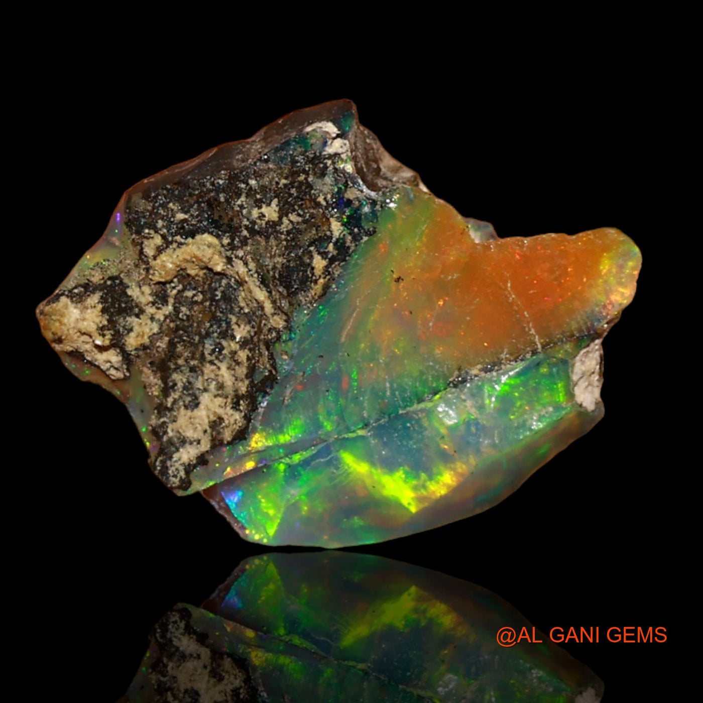 4.00 Cts Natural Ethiopian Fire Opal Loose Gemstone Fancy Rough 15x12x8 mm E-48