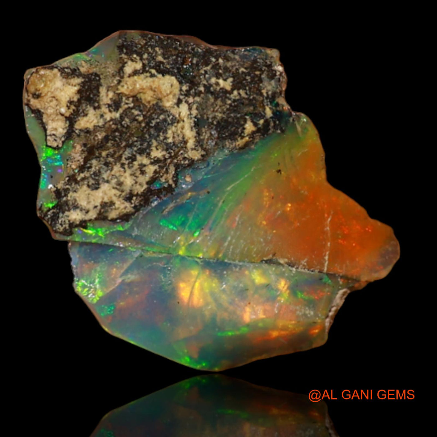 4.00 Cts Natural Ethiopian Fire Opal Loose Gemstone Fancy Rough 15x12x8 mm E-48