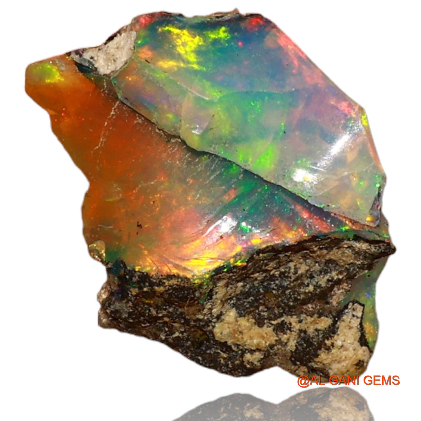 4.00 Cts Natural Ethiopian Fire Opal Loose Gemstone Fancy Rough 15x12x8 mm E-48