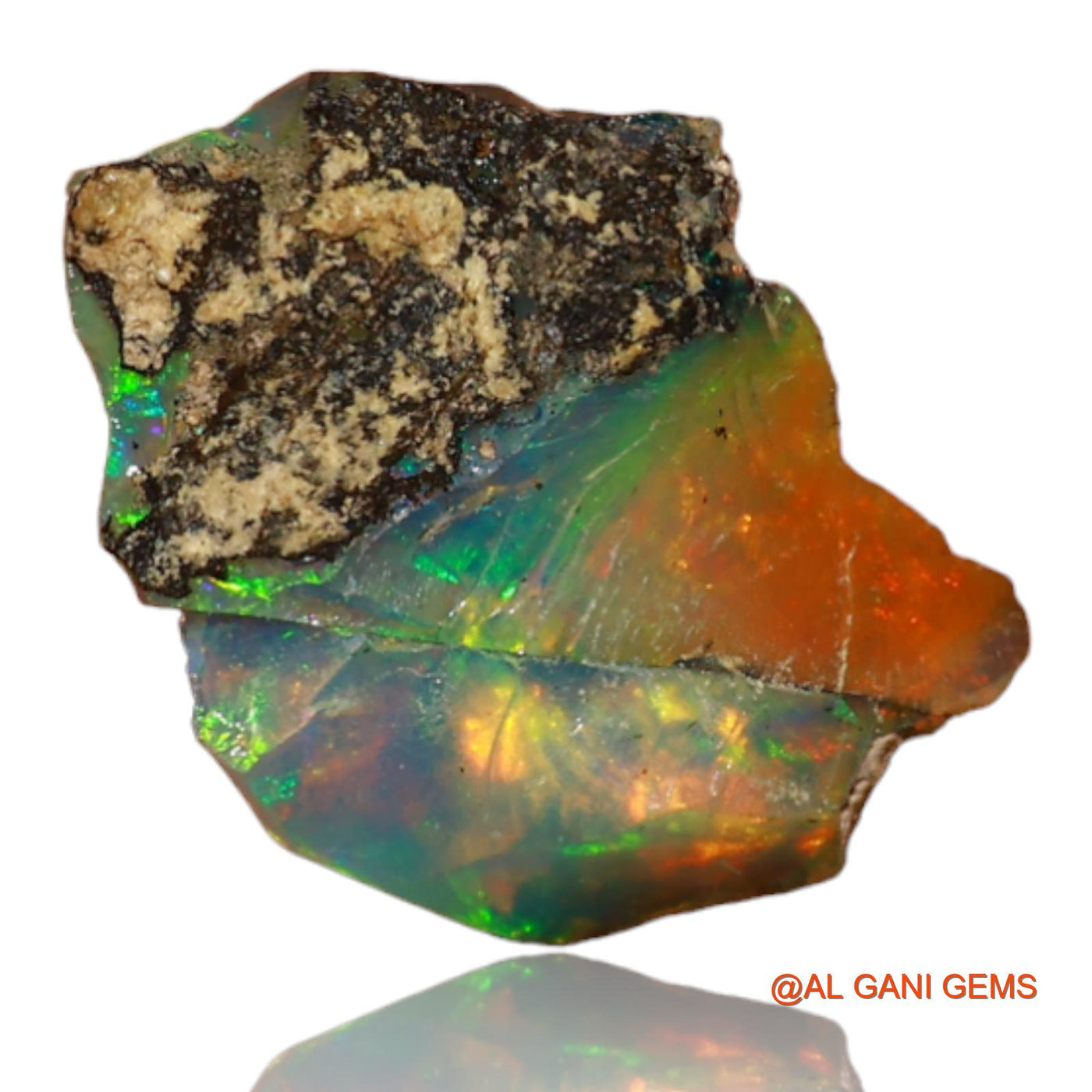 4.00 Cts Natural Ethiopian Fire Opal Loose Gemstone Fancy Rough 15x12x8 mm E-48