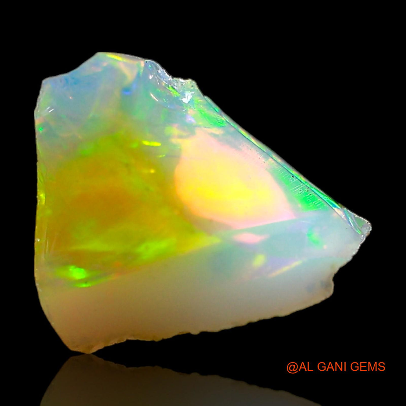 Natural Fire Opal Gemstone 2.00 Cts Loose Fancy Rough From Ethiopia 11x7x6 mm E-493