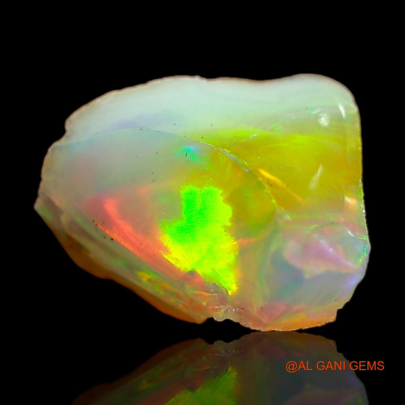 Natural Fire Opal Gemstone 2.00 Cts Loose Fancy Rough From Ethiopia 11x7x6 mm E-493