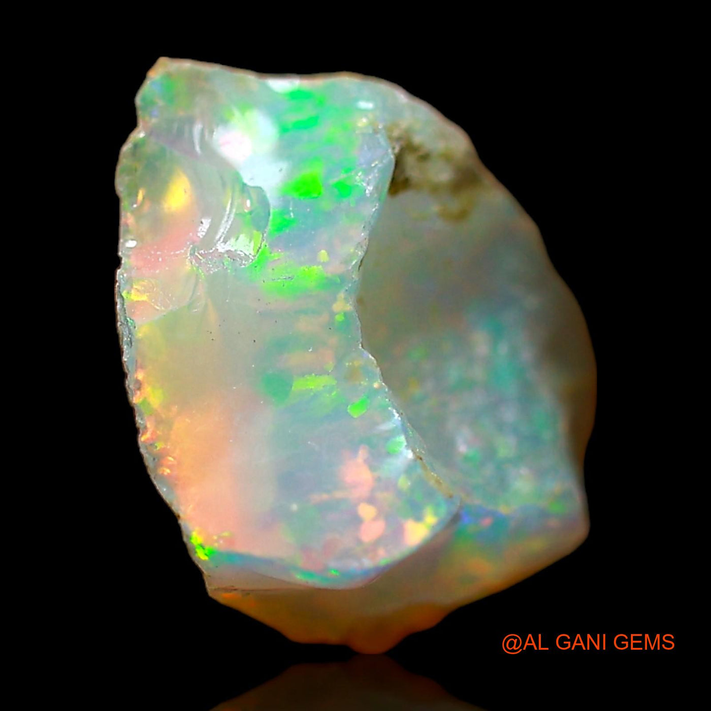 Natural Untreated Fire Opal Loose Gemstone Fancy Rough From Ethiopia 1.70 Cts 10x9x5 mm E-496