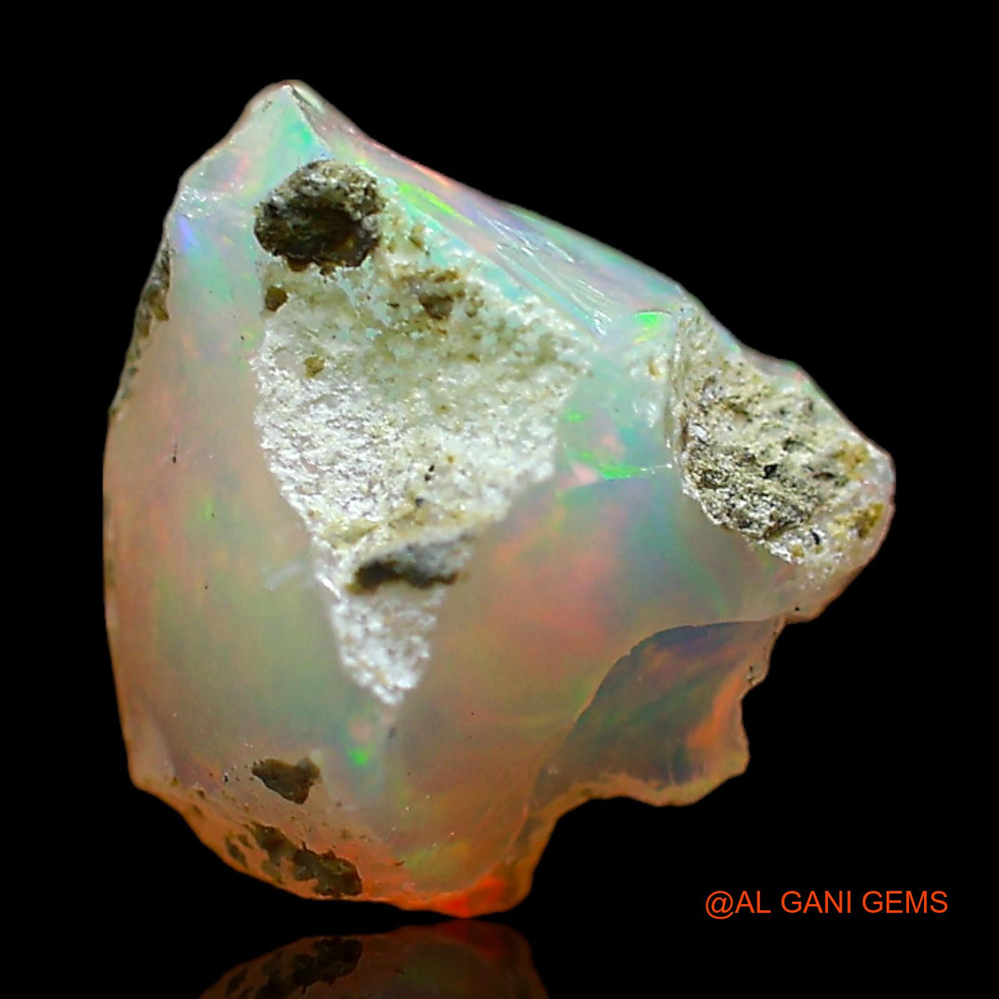Natural Untreated Fire Opal Loose Gemstone Fancy Rough From Ethiopia 2.00 Cts 10x9x6 mm E-497