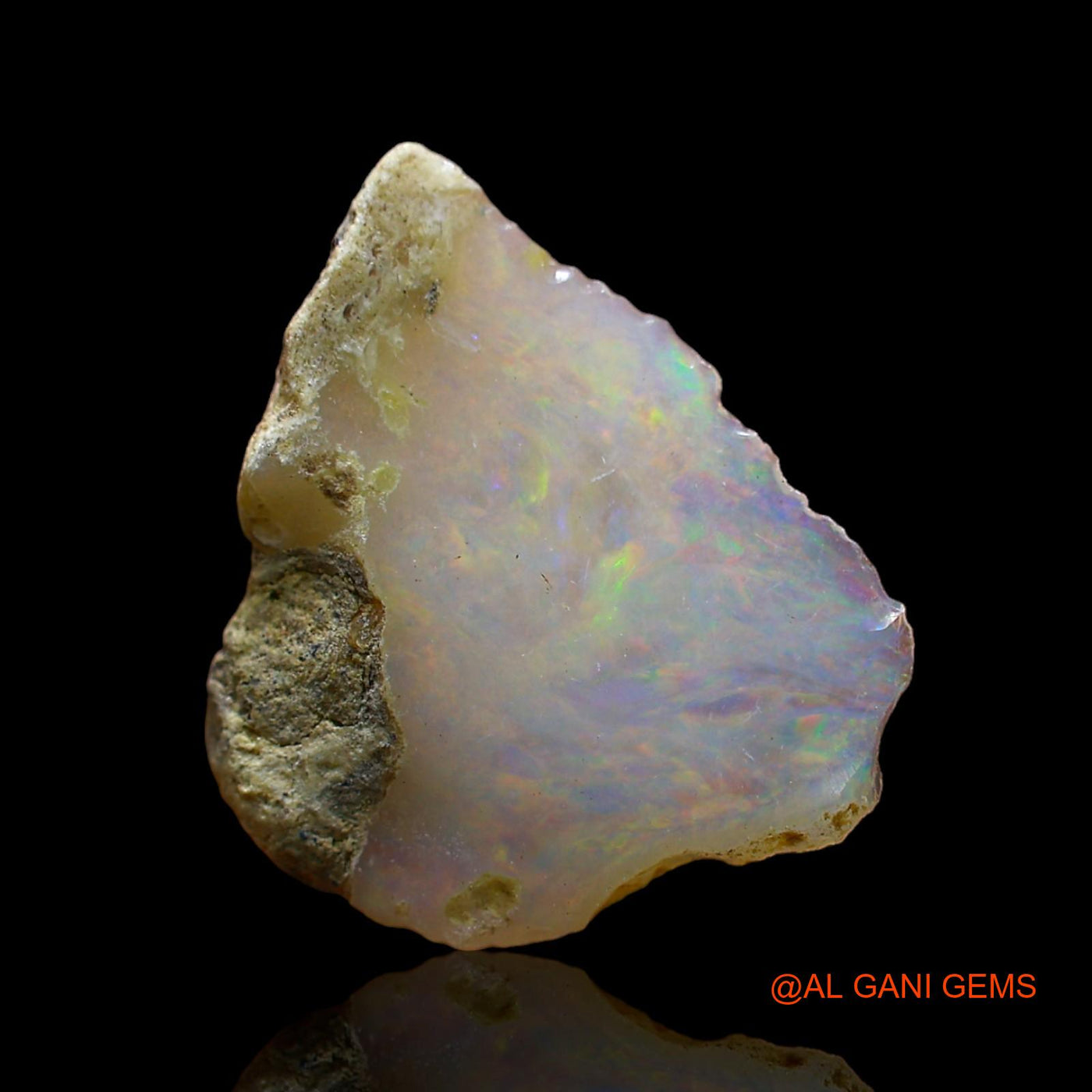 Natural Fire Opal Gemstone 1.00 Cts Loose Fancy Rough From Ethiopia 15x13x2 mm E-506