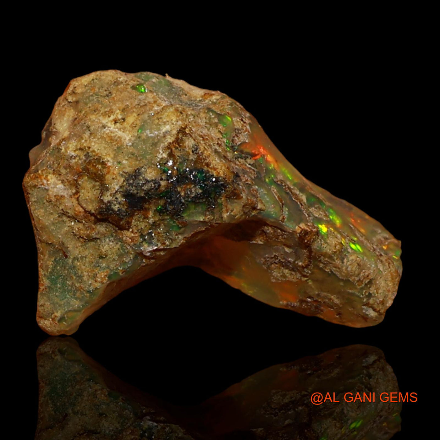 5.00 Cts Unheated Ethiopian Fire Opal Loose Gemstone Fancy Rough Natural 16x10x10 mm E-50