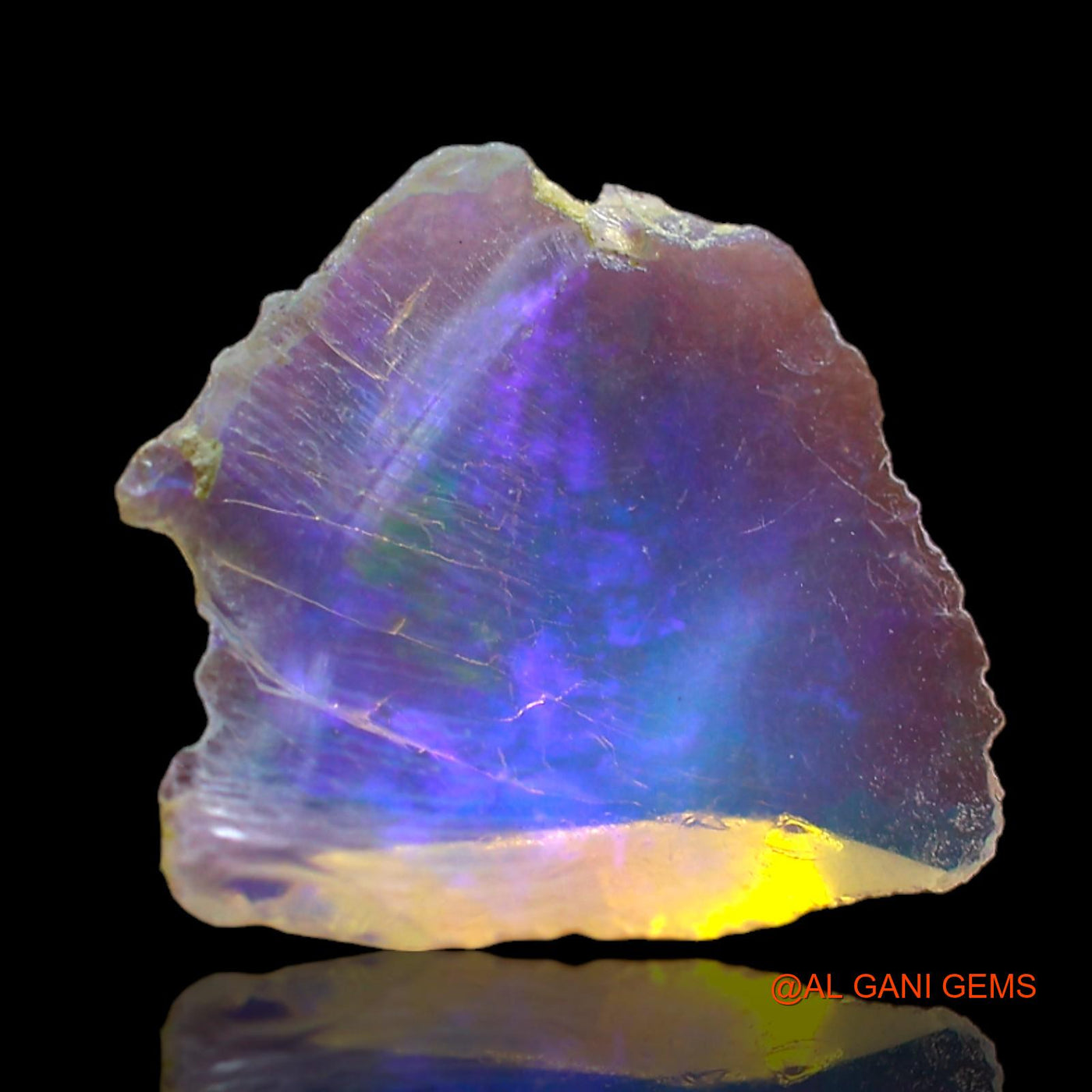 1.00 Cts Natural Ethiopian Fire Opal Loose Gemstone Fancy Rough 13x13x2 mm E-511