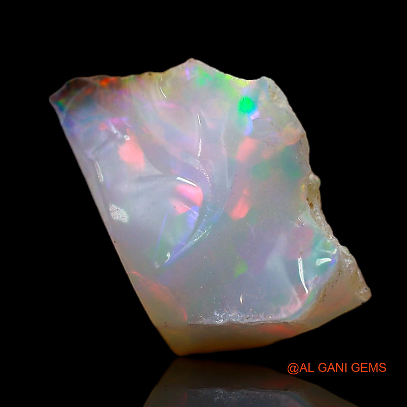 Natural Untreated Fire Opal Loose Gemstone Fancy Rough From Ethiopia 3.00 Cts 12x11x7 mm E-518