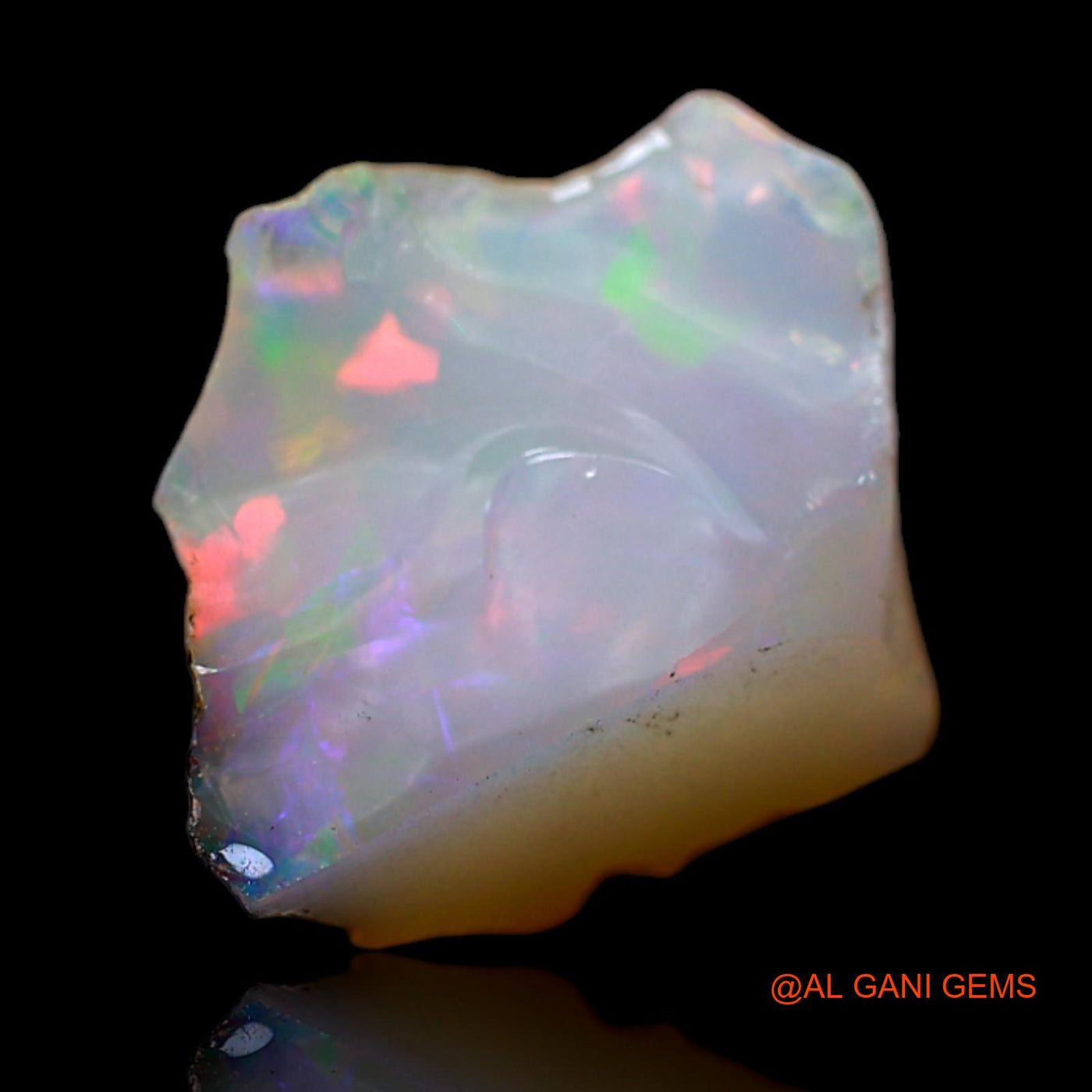 Natural Untreated Fire Opal Loose Gemstone Fancy Rough From Ethiopia 3.00 Cts 12x11x7 mm E-518