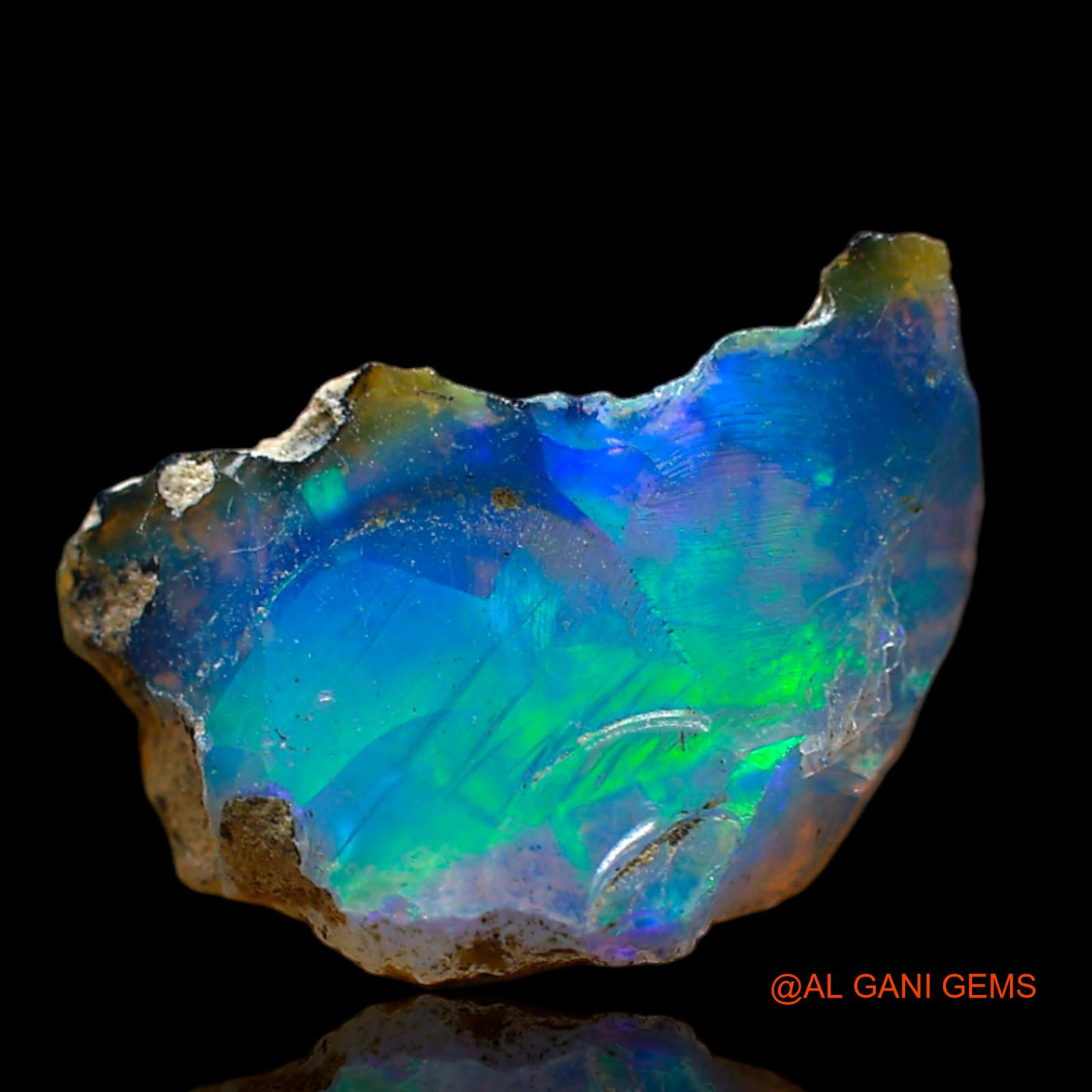 3.00 Cts Natural Ethiopian Fire Opal Loose Gemstone Fancy Rough 15x9x5 mm E-521