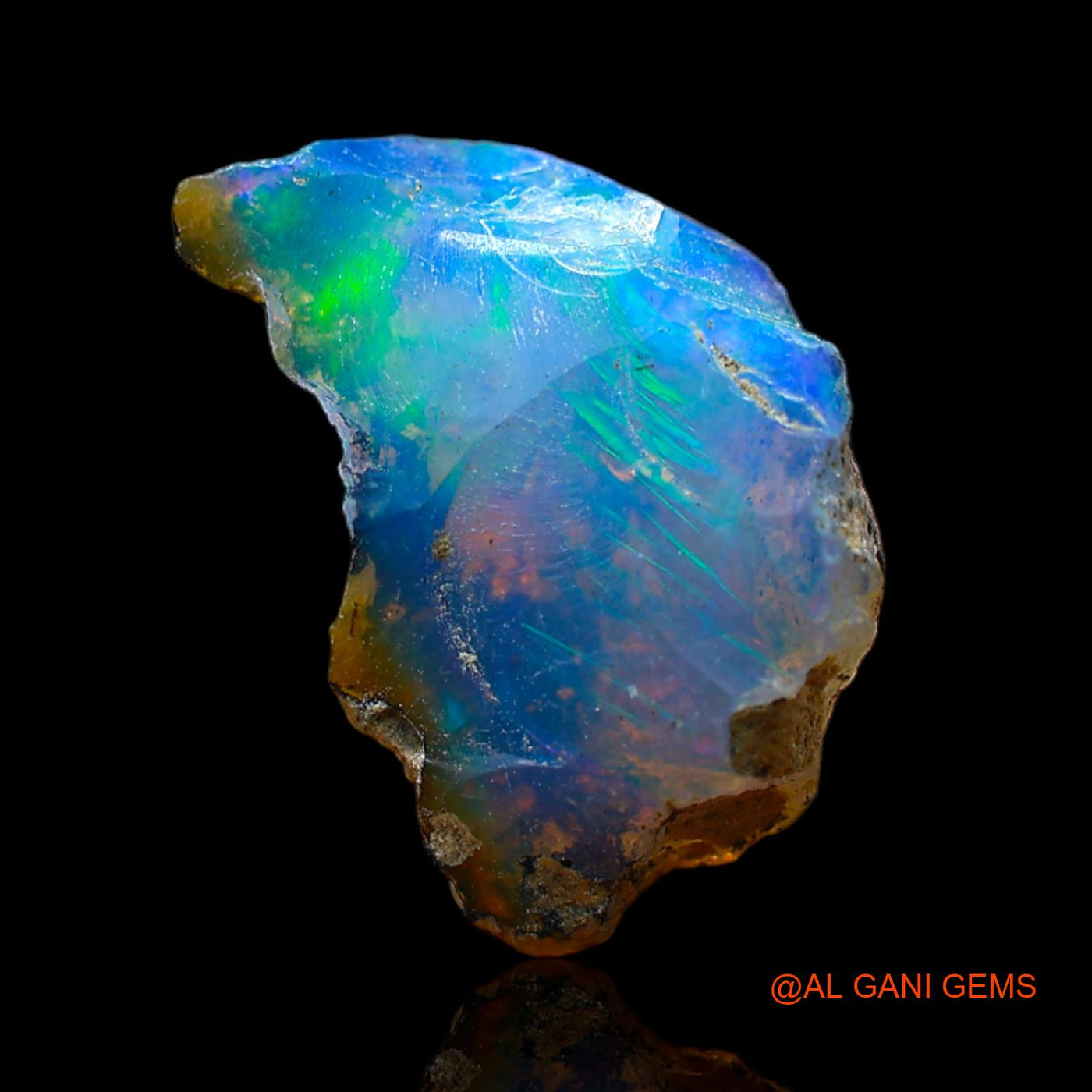 3.00 Cts Natural Ethiopian Fire Opal Loose Gemstone Fancy Rough 15x9x5 mm E-521
