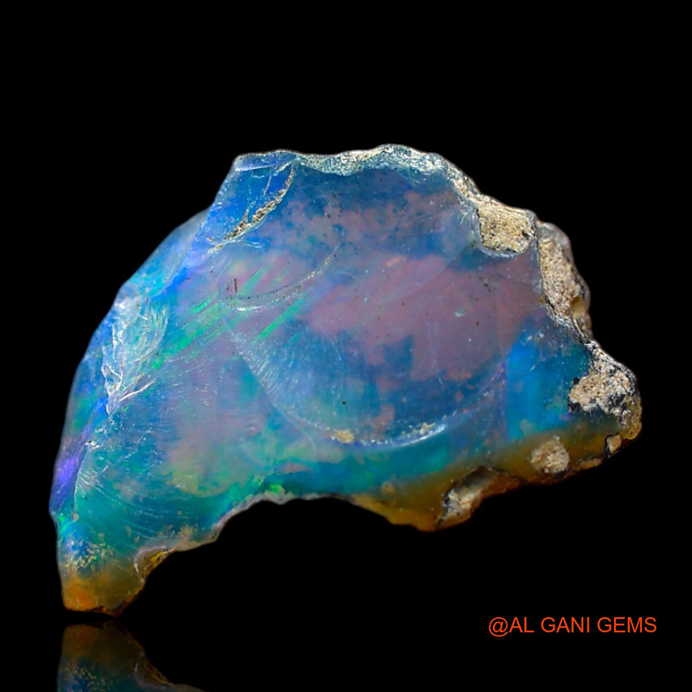 3.00 Cts Natural Ethiopian Fire Opal Loose Gemstone Fancy Rough 15x9x5 mm E-521