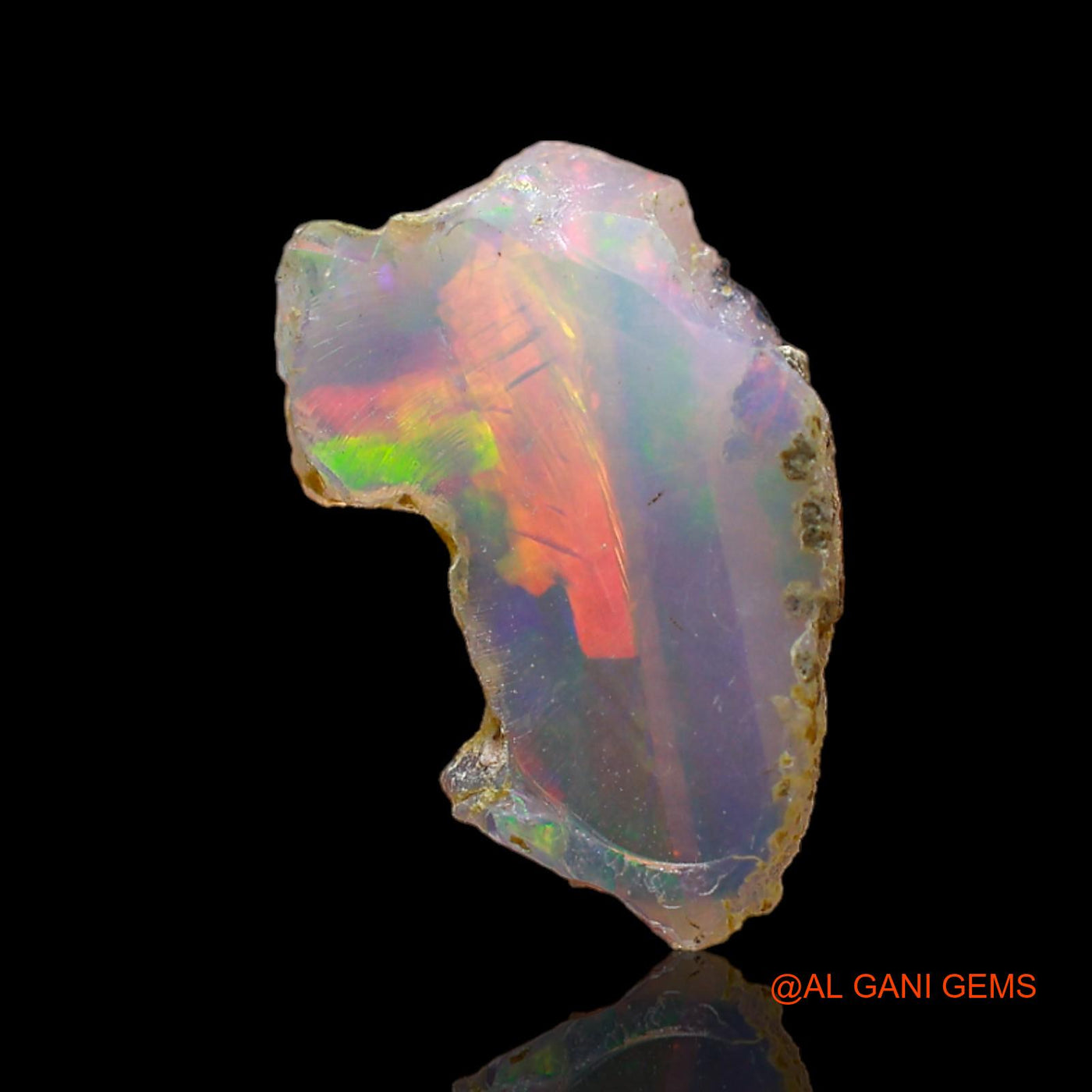 1.00 Cts Natural Ethiopian Fire Opal Loose Gemstone Fancy Rough 14x9x4 mm E-524