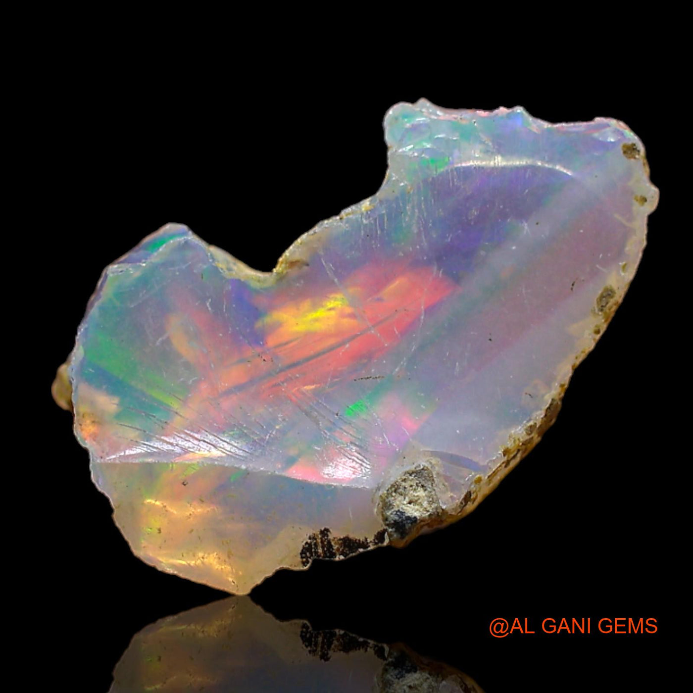 1.00 Cts Natural Ethiopian Fire Opal Loose Gemstone Fancy Rough 14x9x4 mm E-524